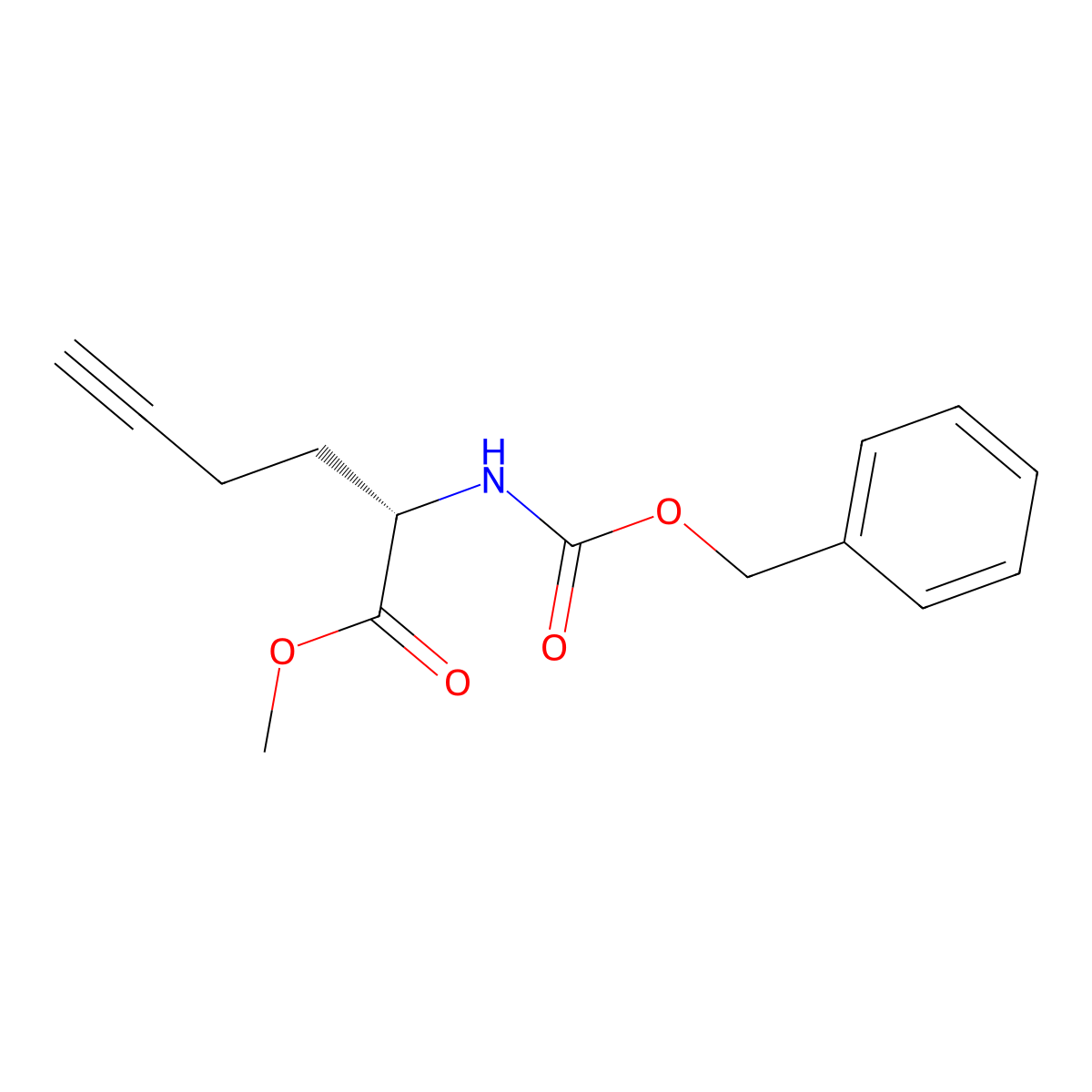methyl (2S)-2-{[(benzyloxy)carbonyl]amino}hex-5-ynoate molecular structure, CAS 2679831-79-7