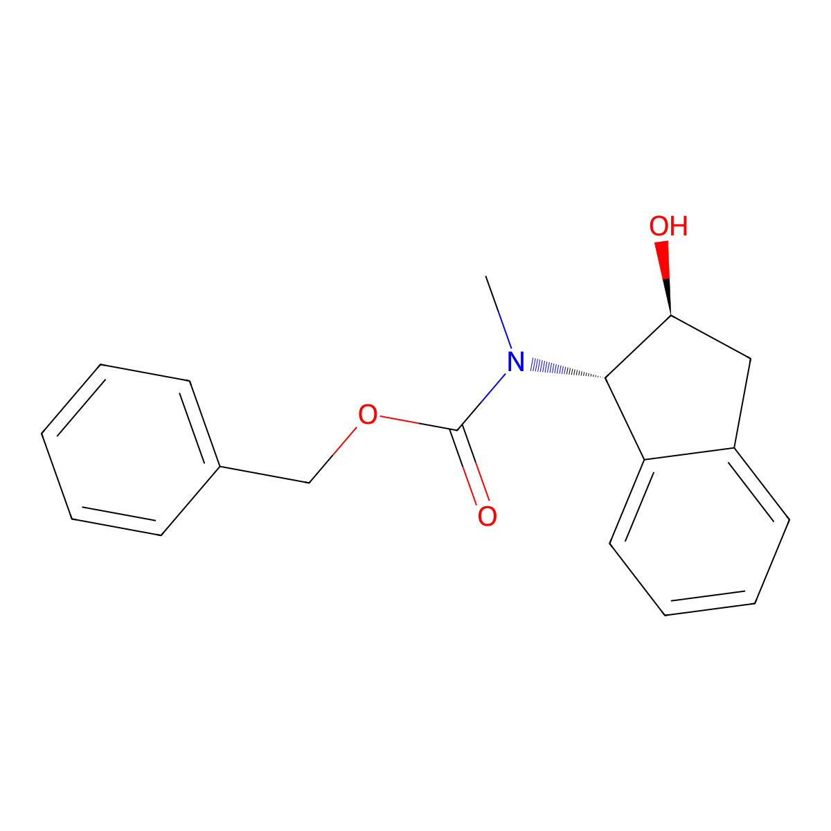 rac-benzyl N-[(1R,2R)-2-hydroxy-2,3-dihydro-1H-inden-1-yl]-N-methylcarbamate molecular structure, CAS 2679831-83-3