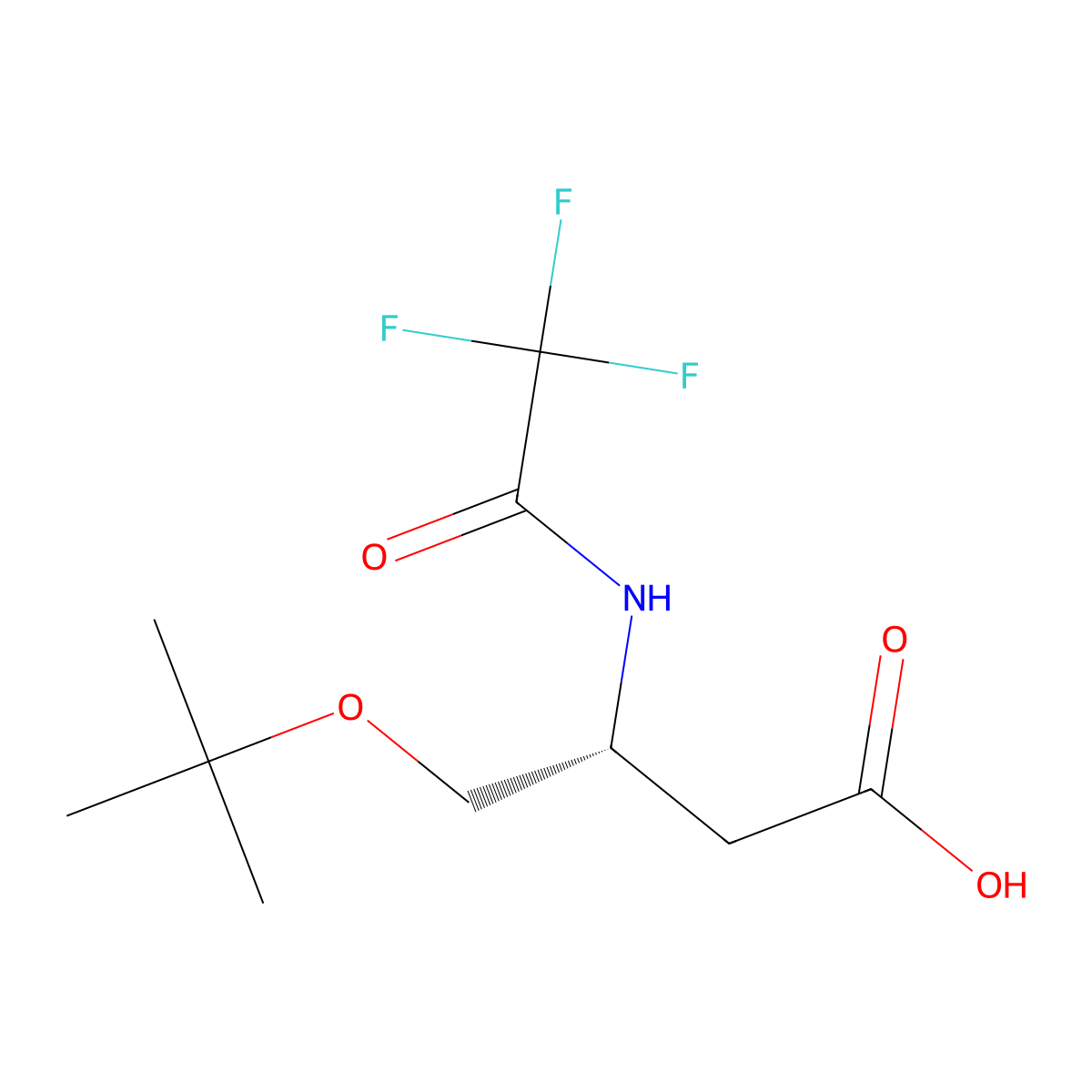 (3R)-4-(tert-butoxy)-3-(2,2,2-trifluoroacetamido)butanoic acid molecular structure, CAS 2679831-88-8