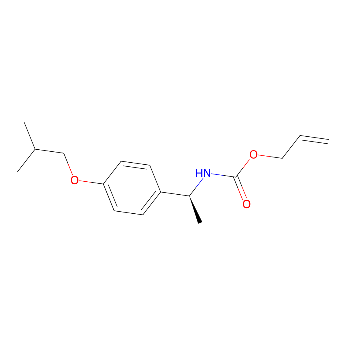 prop-2-en-1-yl N-[(1S)-1-[4-(2-methylpropoxy)phenyl]ethyl]carbamate molecular structure, CAS 2679831-90-2