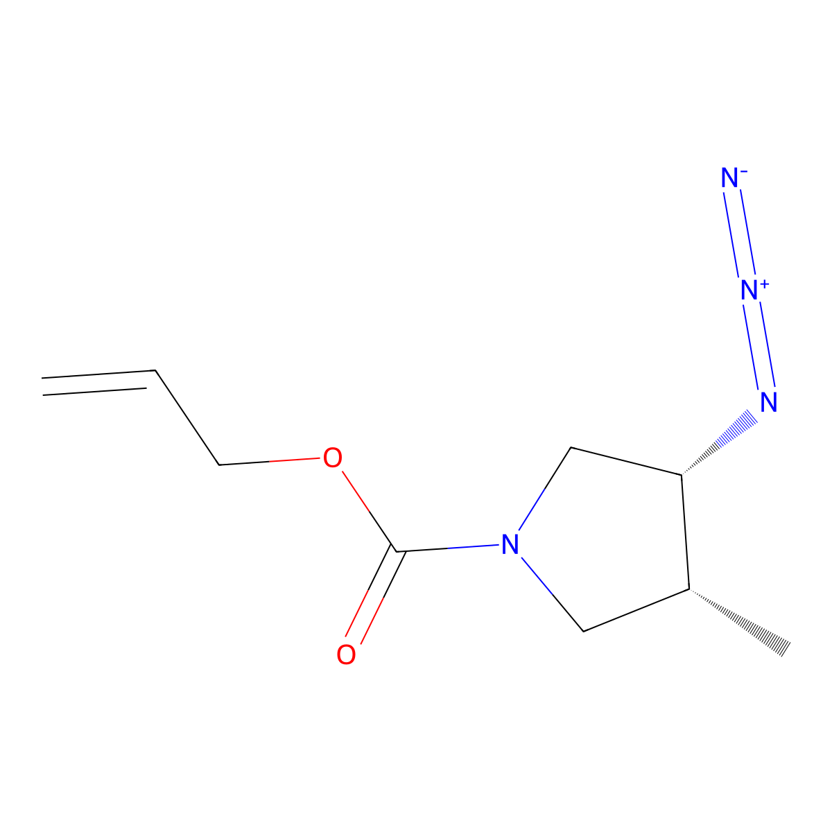 rac-prop-2-en-1-yl (3R,4R)-3-azido-4-methylpyrrolidine-1-carboxylate molecular structure, CAS 2679831-91-3