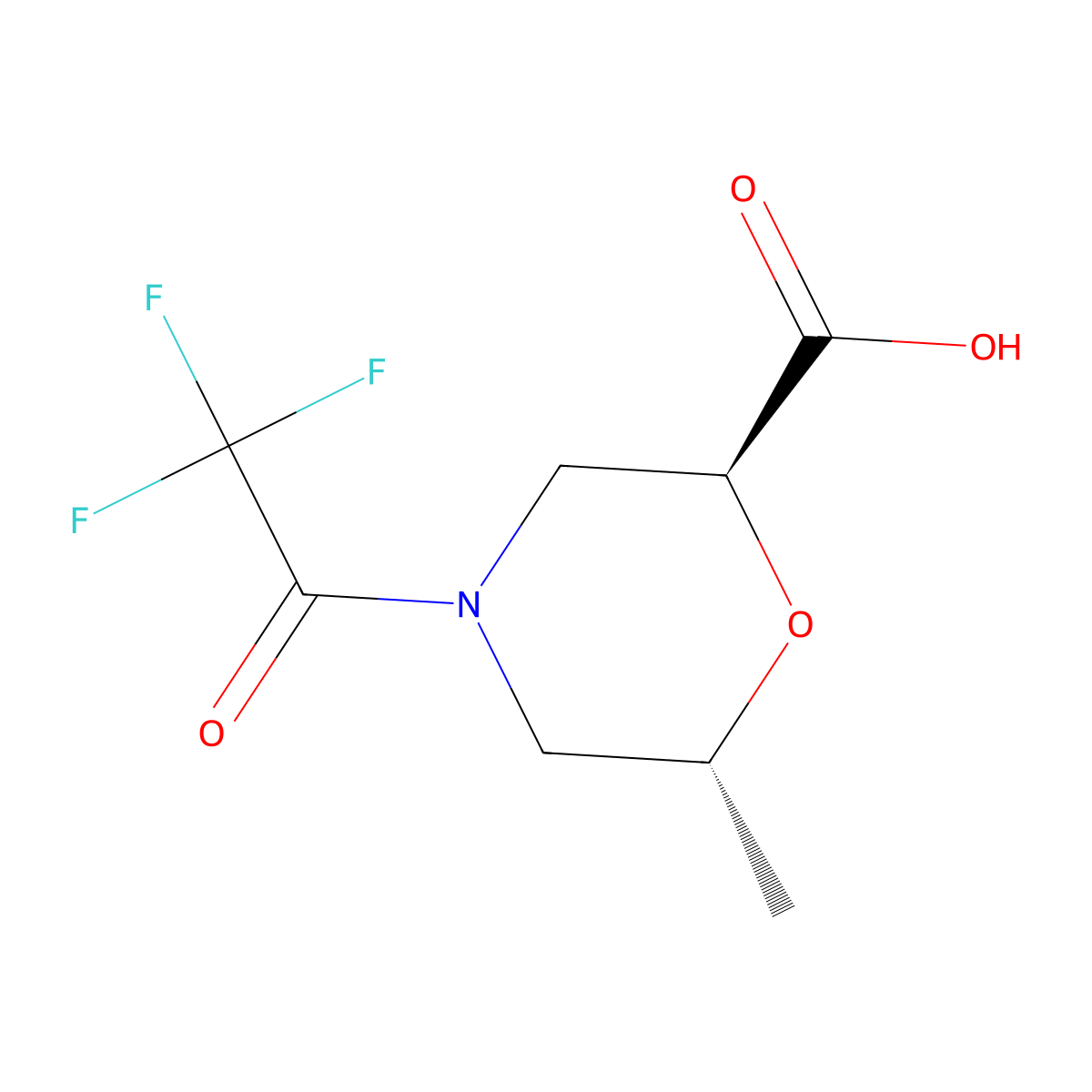 (2S,6R)-6-methyl-4-(2,2,2-trifluoroacetyl)morpholine-2-carboxylic acid molecular structure, CAS 2679831-94-6