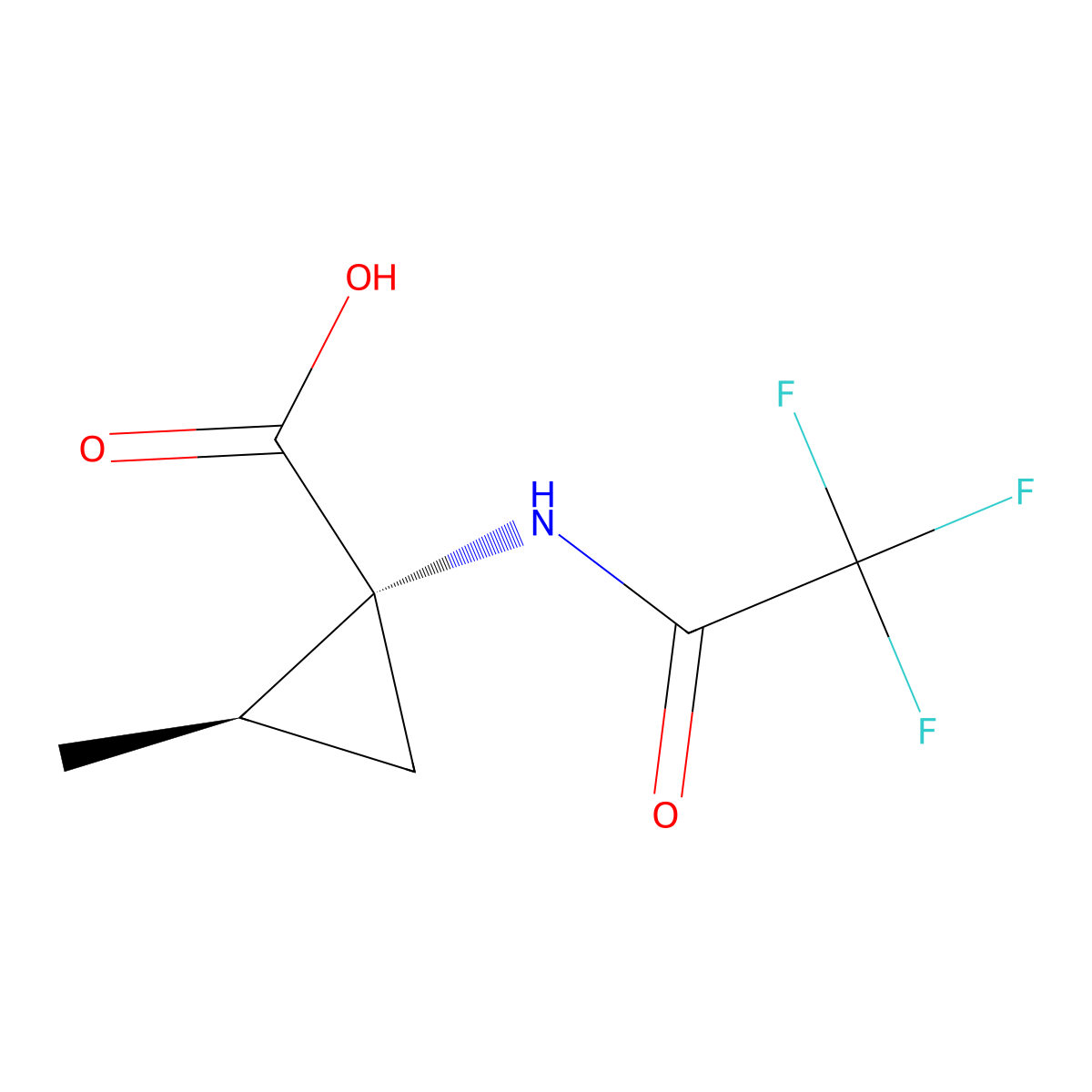 rac-(1R,2R)-2-methyl-1-(trifluoroacetamido)cyclopropane-1-carboxylic acid molecular structure, CAS 2679831-96-8
