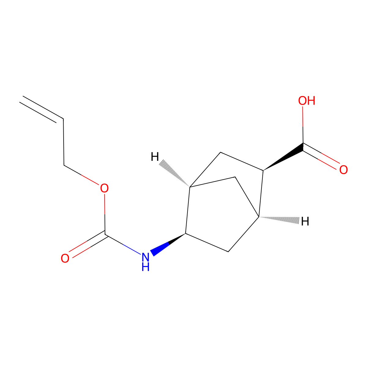 rac-(1R,2R,4R,5R)-5-{[(prop-2-en-1-yloxy)carbonyl]amino}bicyclo[2.2.1]heptane-2-carboxylic acid molecular structure, CAS 2679831-99-1
