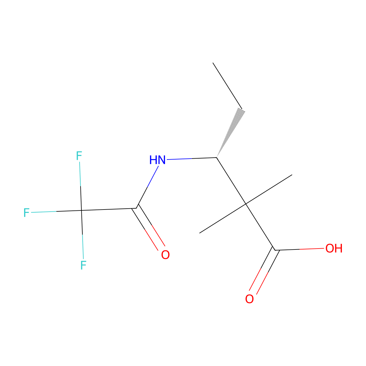 (3R)-2,2-dimethyl-3-(2,2,2-trifluoroacetamido)pentanoic acid molecular structure, CAS 2679832-07-4