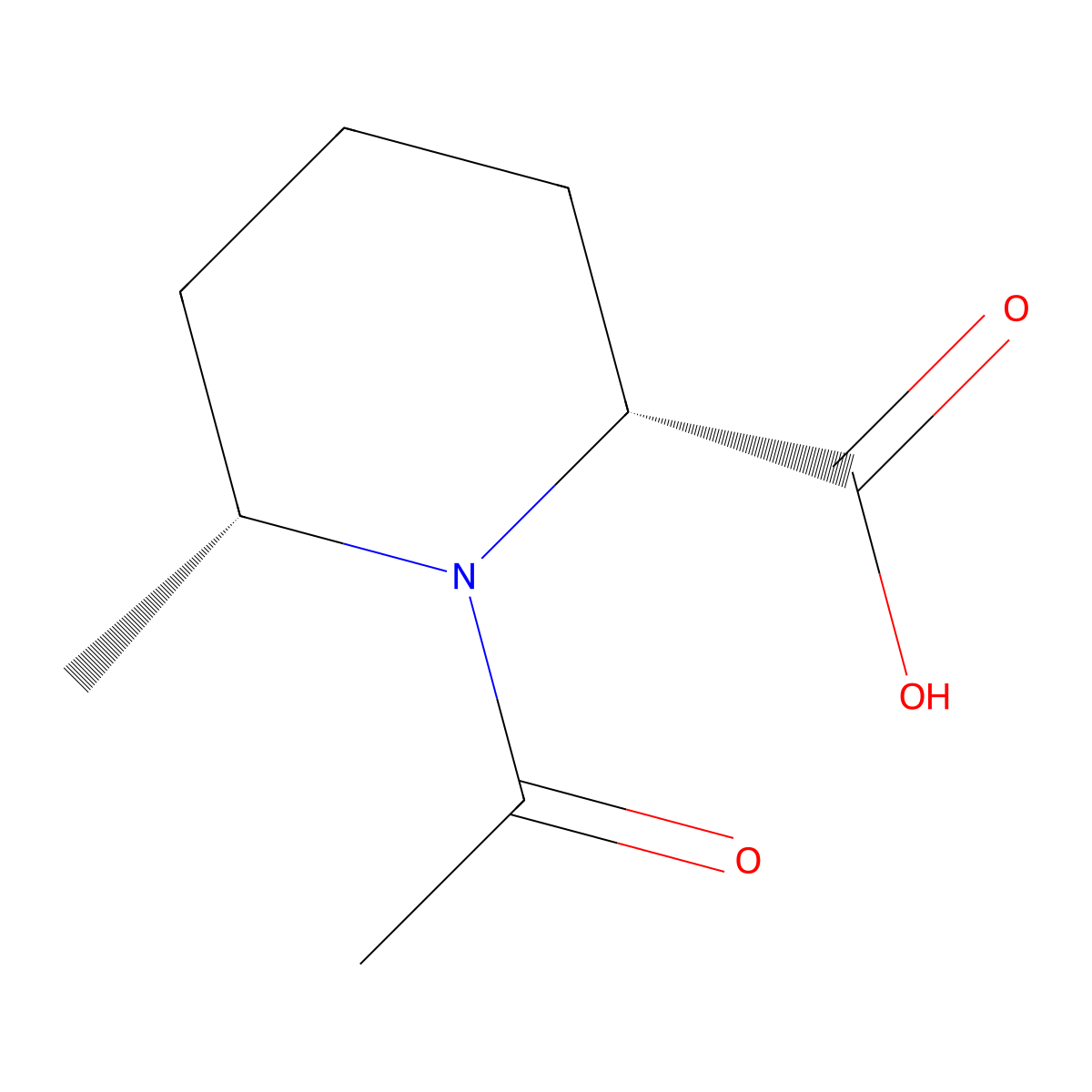 rac-(2R,6R)-1-acetyl-6-methylpiperidine-2-carboxylic acid molecular structure, CAS 2679832-08-5