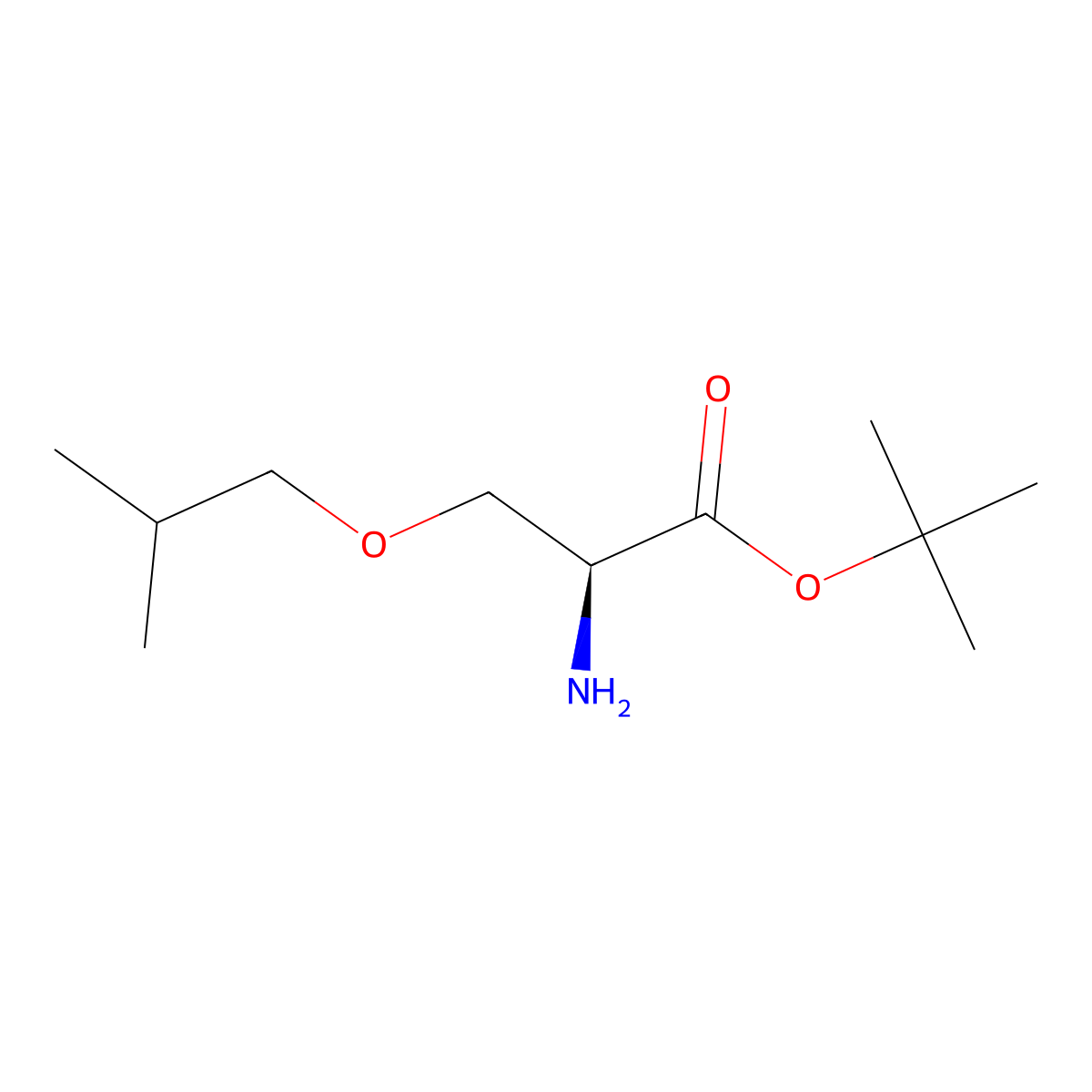 tert-butyl (2S)-2-amino-3-(2-methylpropoxy)propanoate molecular structure, CAS 2679832-10-9
