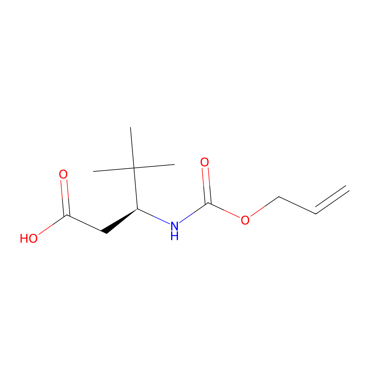 (3S)-4,4-dimethyl-3-{[(prop-2-en-1-yloxy)carbonyl]amino}pentanoic acid molecular structure, CAS 2679832-13-2