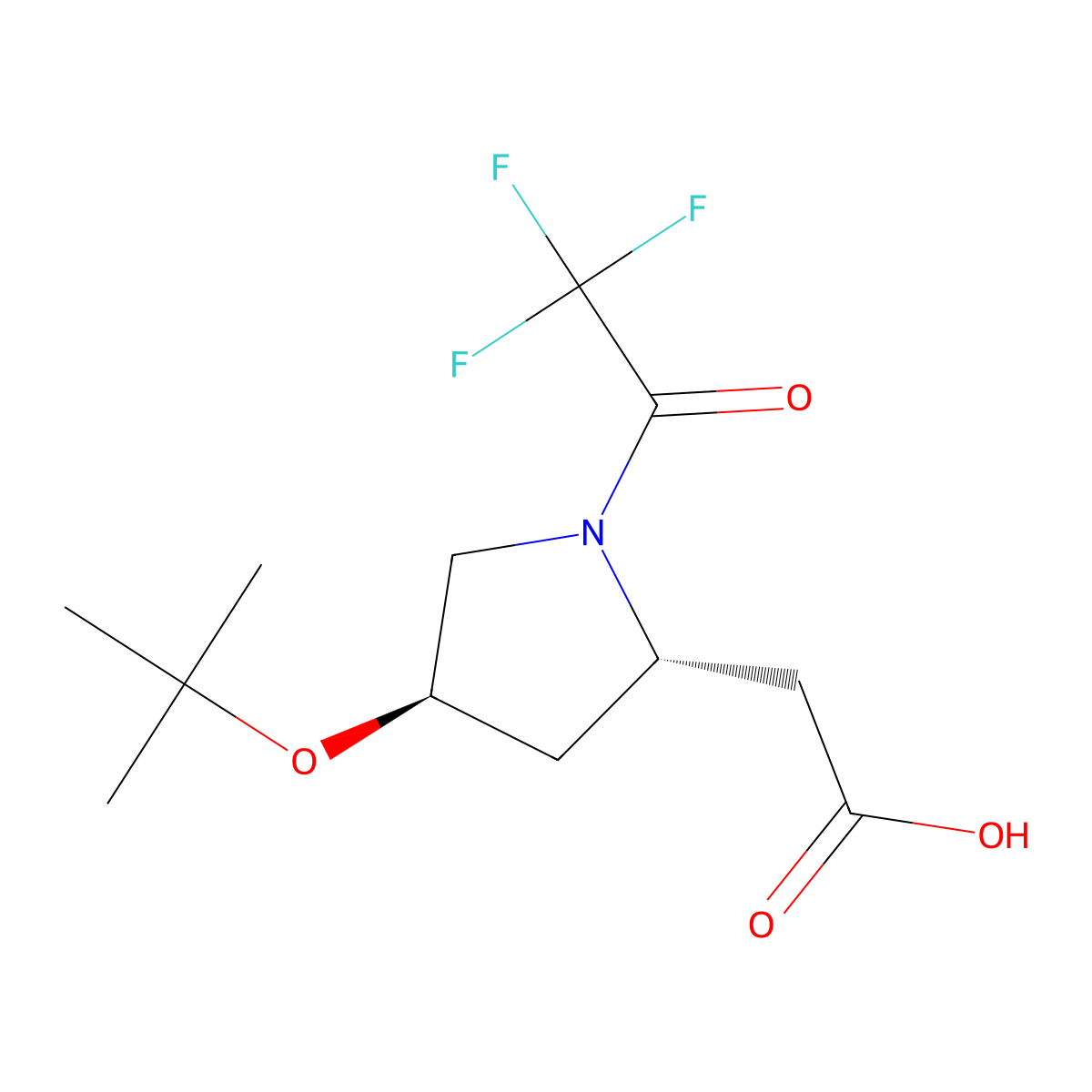 2-[(2S,4R)-4-(tert-butoxy)-1-(2,2,2-trifluoroacetyl)pyrrolidin-2-yl]acetic acid molecular structure, CAS 2679832-14-3