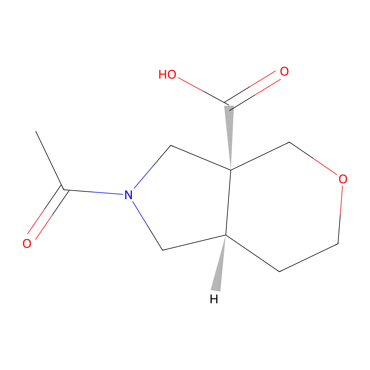 rac-(3aR,7aR)-2-acetyl-octahydropyrano[3,4-c]pyrrole-3a-carboxylic acid molecular structure, CAS 2679832-34-7