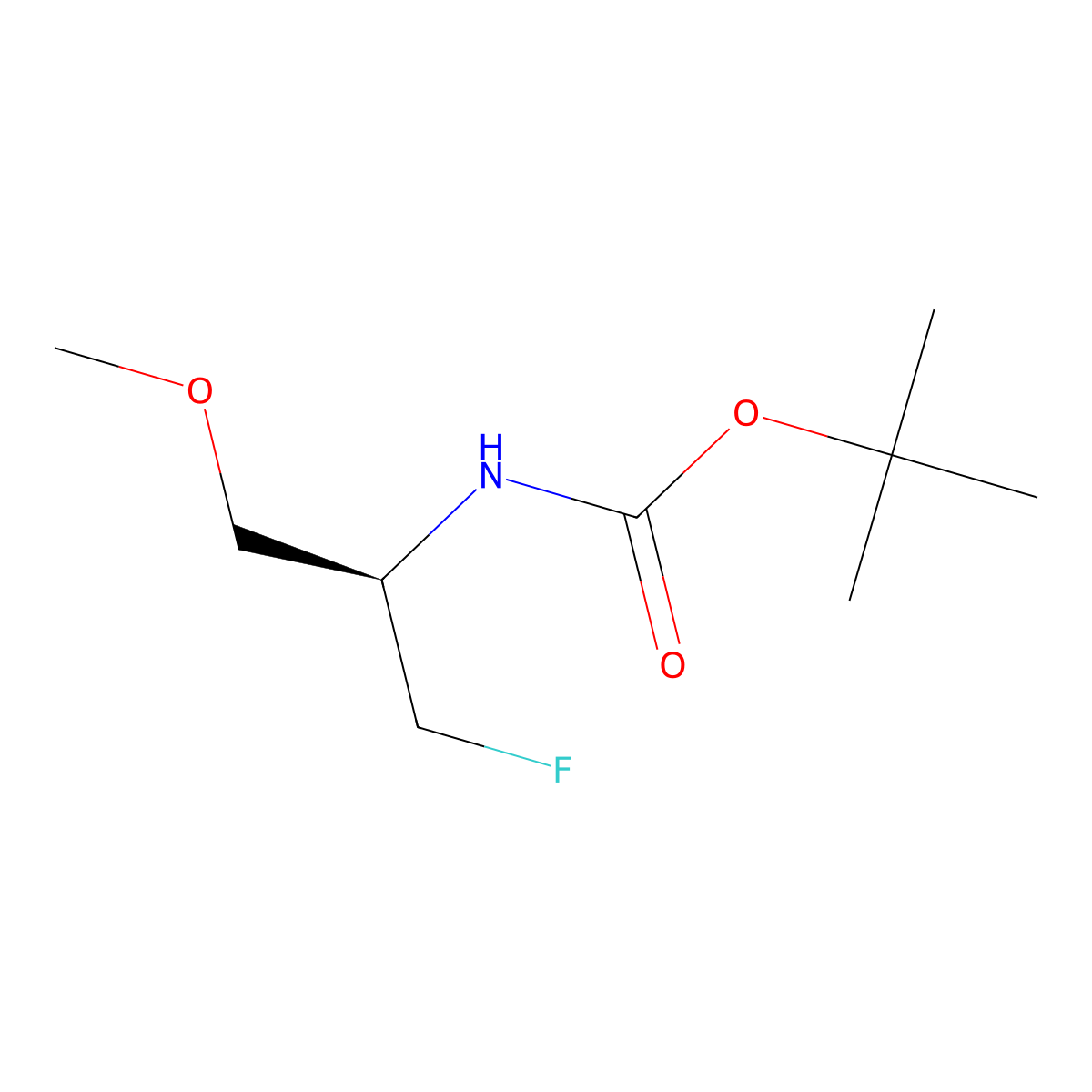 tert-butyl N-[(2R)-1-fluoro-3-methoxypropan-2-yl]carbamate molecular structure, CAS 2679832-43-8