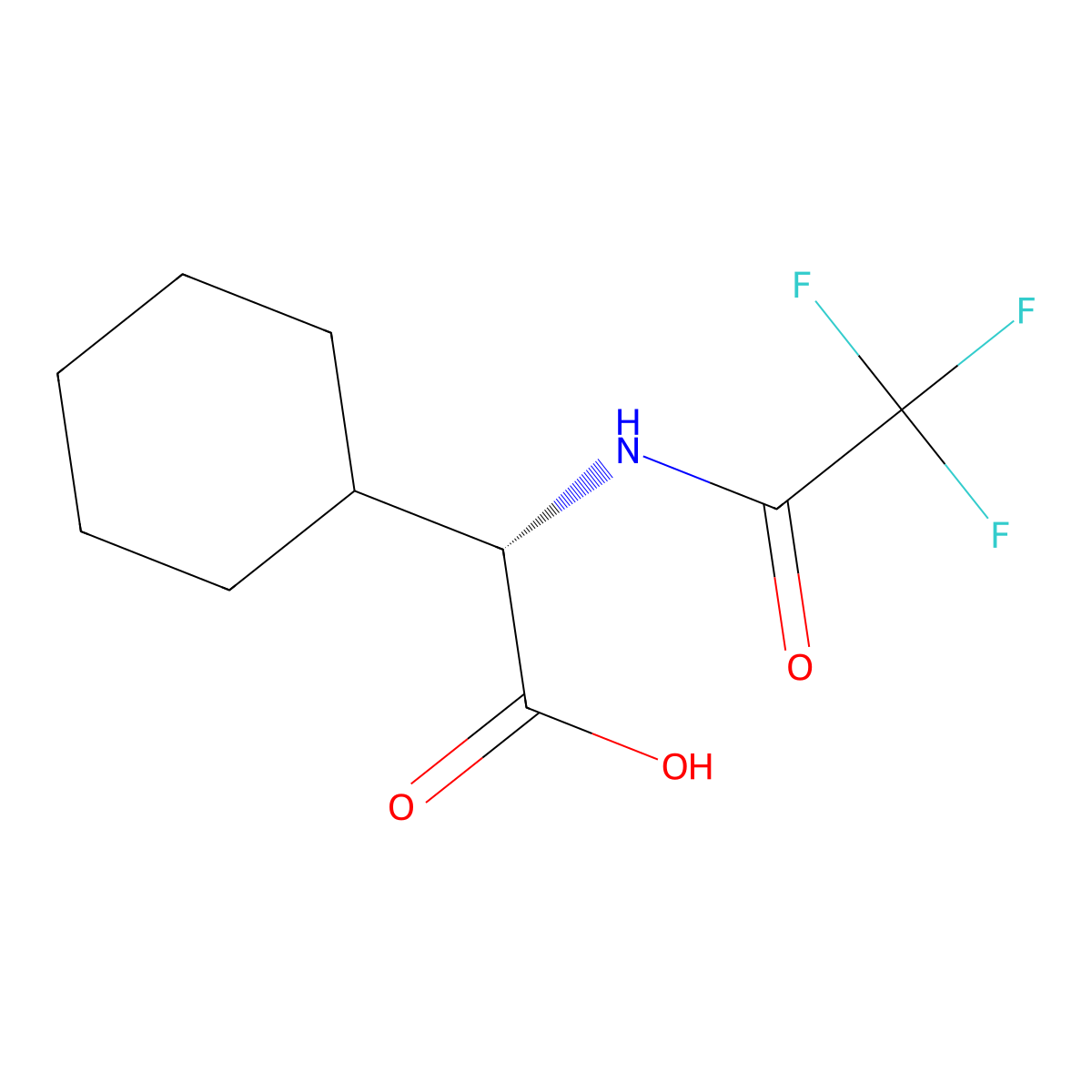 (S)-2-Cyclohexyl-2-(2,2,2-trifluoroacetamido)acetic acid molecular structure, CAS 2679832-44-9