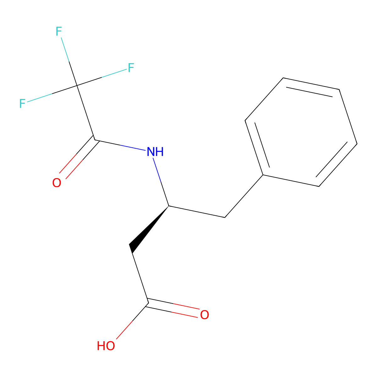 (3S)-4-phenyl-3-(trifluoroacetamido)butanoic acid molecular structure, CAS 2679832-49-4
