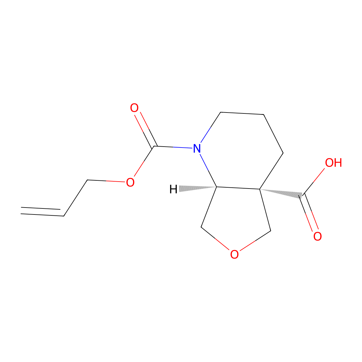 rac-(4aR,7aR)-1-[(prop-2-en-1-yloxy)carbonyl]-octahydrofuro[3,4-b]pyridine-4a-carboxylic acid molecular structure, CAS 2679832-60-9
