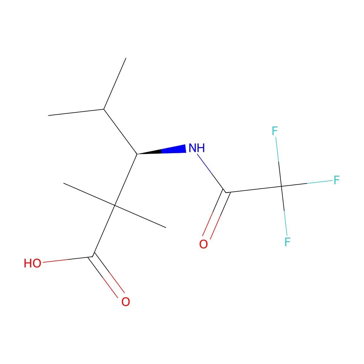(3R)-2,2,4-trimethyl-3-(2,2,2-trifluoroacetamido)pentanoic acid molecular structure, CAS 2679832-61-0
