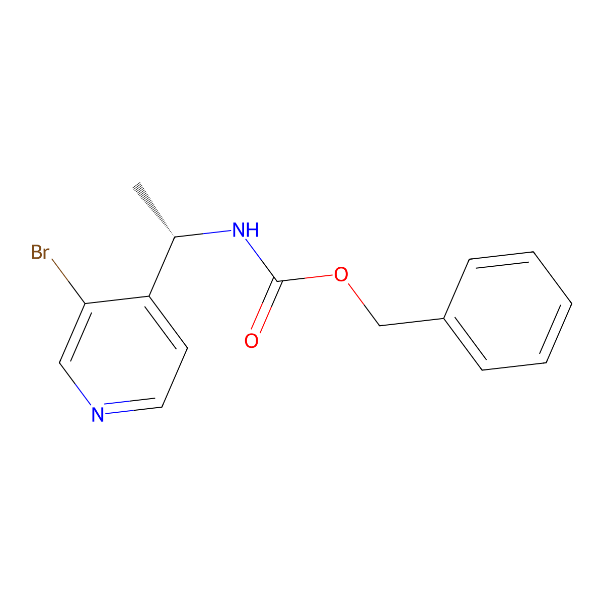 benzyl N-[(1S)-1-(3-bromopyridin-4-yl)ethyl]carbamate molecular structure, CAS 2679832-64-3