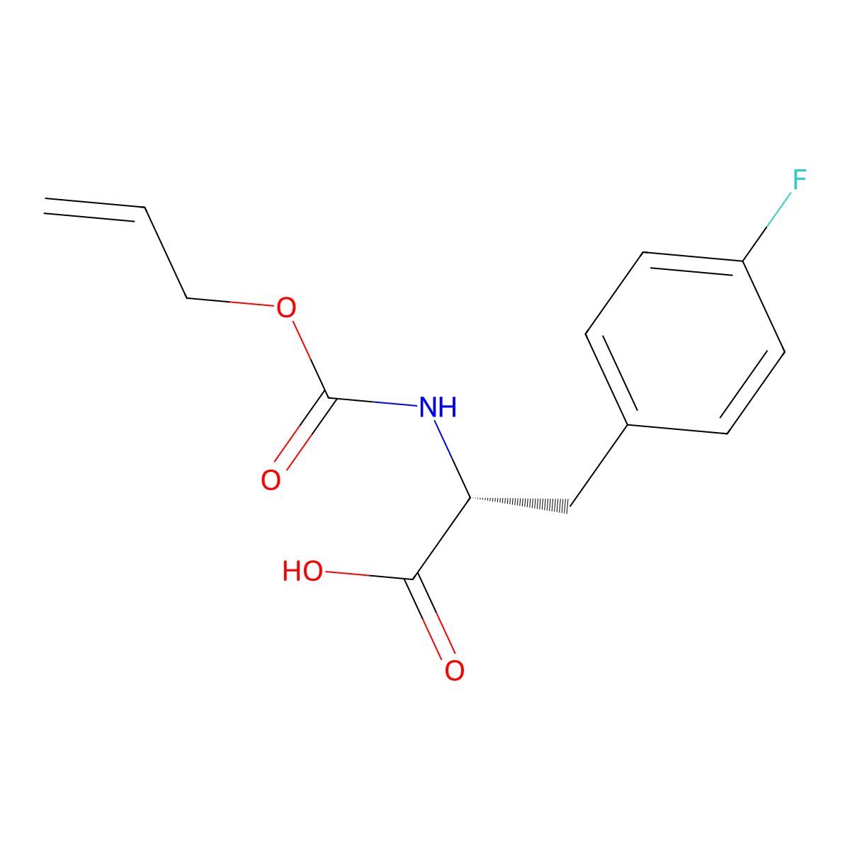 (2R)-3-(4-fluorophenyl)-2-{[(prop-2-en-1-yloxy)carbonyl]amino}propanoic acid molecular structure, CAS 2679832-72-3