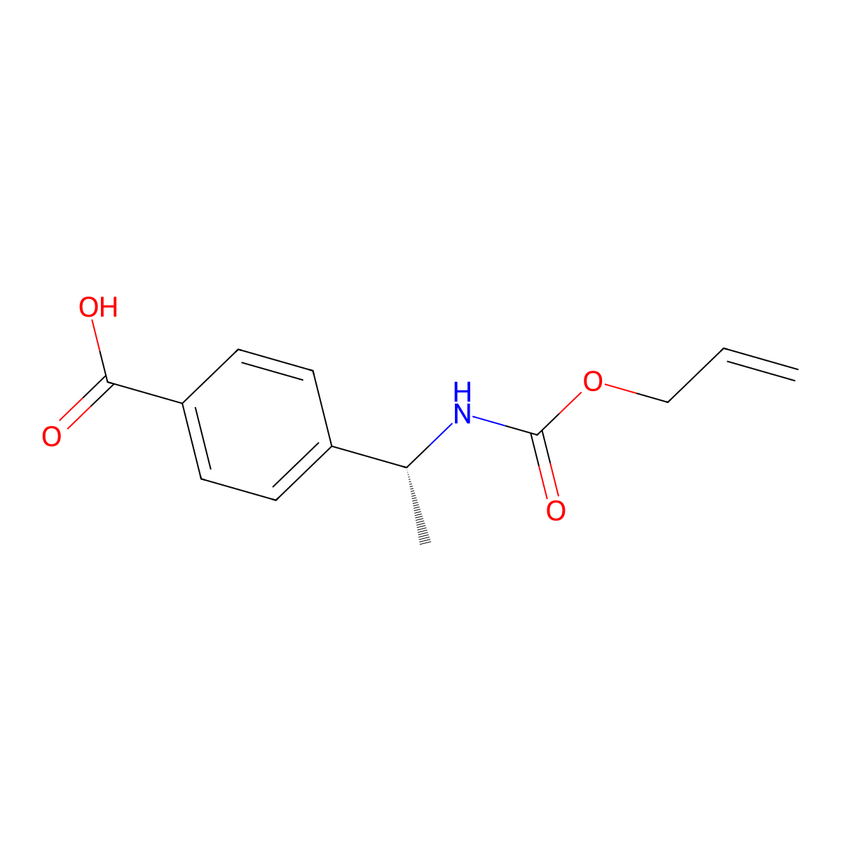 4-[(1R)-1-{[(prop-2-en-1-yloxy)carbonyl]amino}ethyl]benzoic acid molecular structure, CAS 2679832-79-0