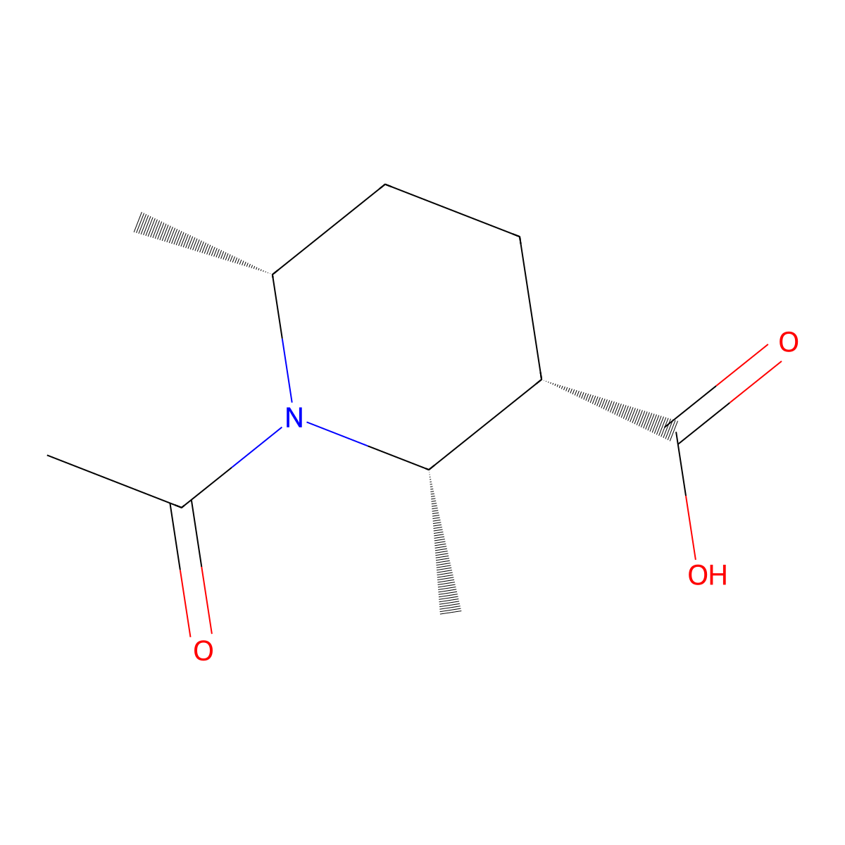 rac-(2R,3R,6S)-1-acetyl-2,6-dimethylpiperidine-3-carboxylic acid molecular structure, CAS 2679832-81-4
