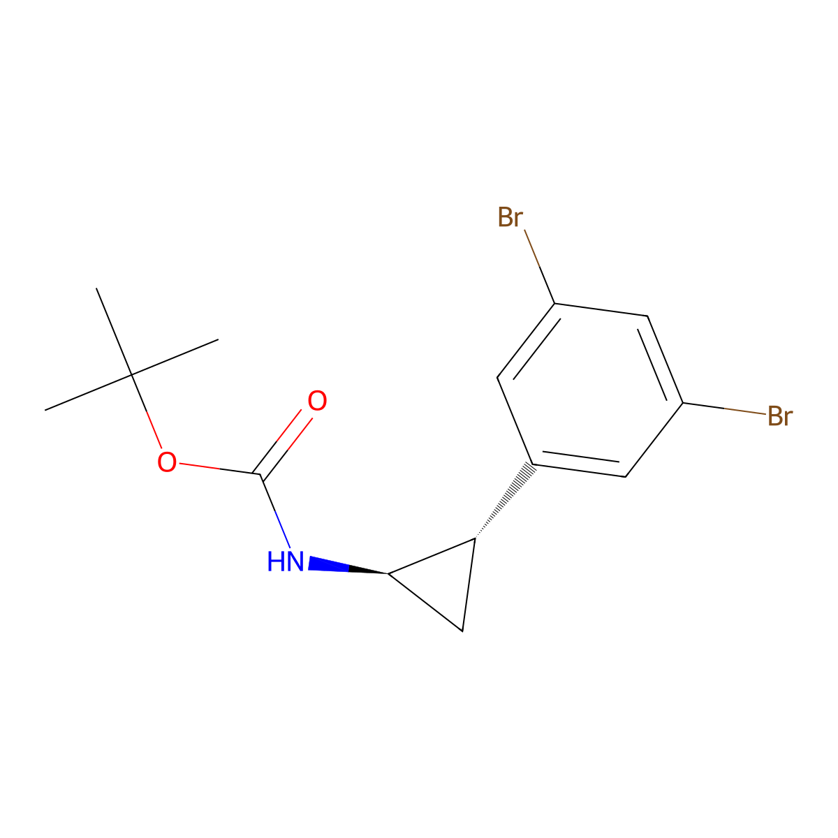 rac-tert-butyl N-[(1R,2S)-2-(3,5-dibromophenyl)cyclopropyl]carbamate molecular structure, CAS 2679832-86-9