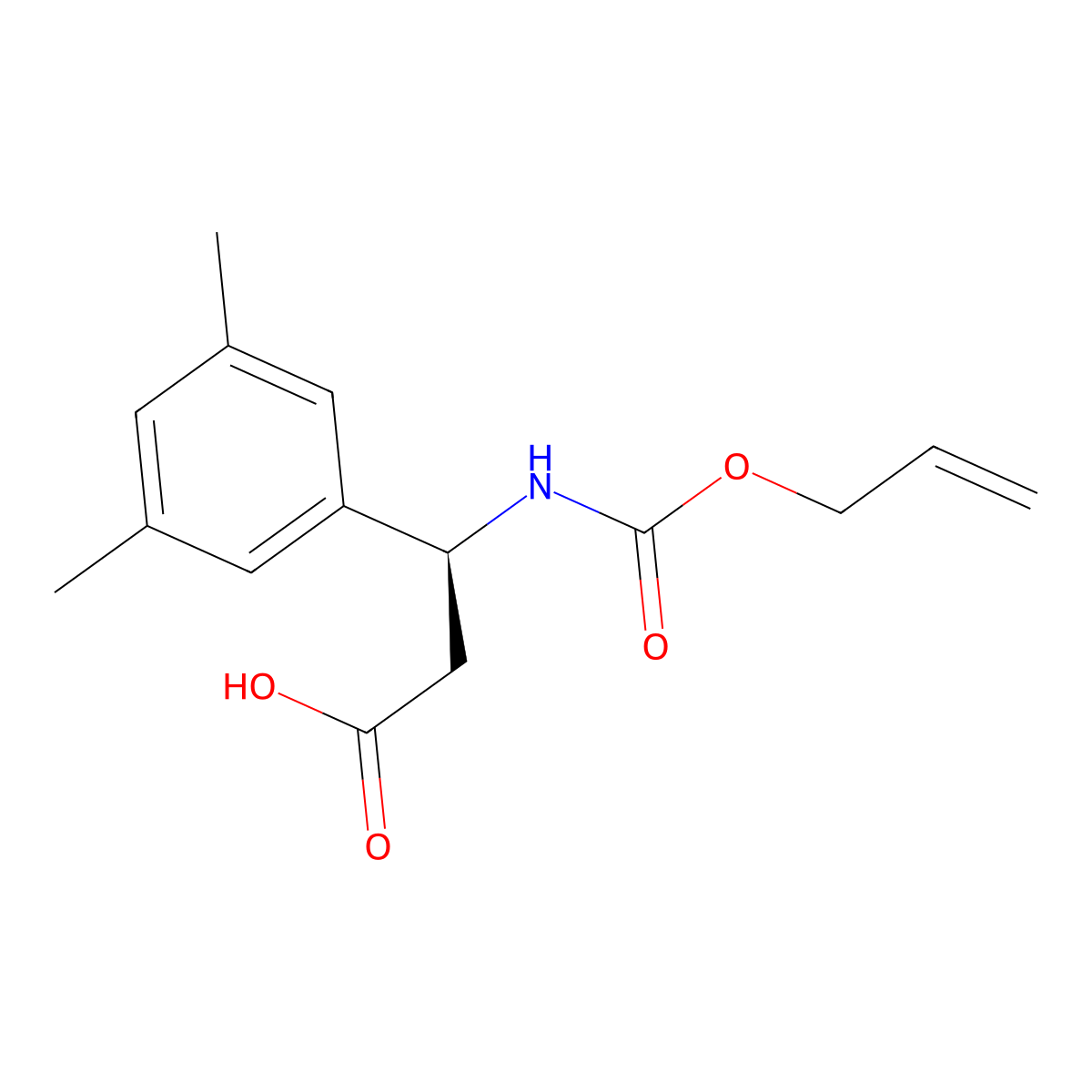 (3S)-3-(3,5-dimethylphenyl)-3-{[(prop-2-en-1-yloxy)carbonyl]amino}propanoic acid molecular structure, CAS 2679835-06-2