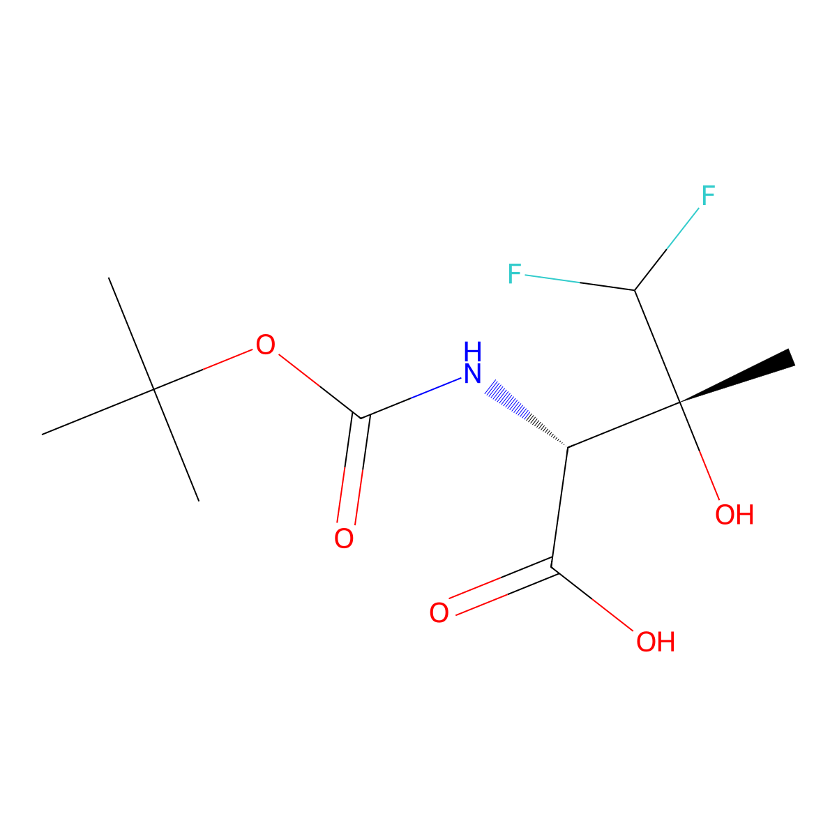 rac-(2R,3R)-2-{[(tert-butoxy)carbonyl]amino}-4,4-difluoro-3-hydroxy-3-methylbutanoic acid molecular structure, CAS 2679835-09-5