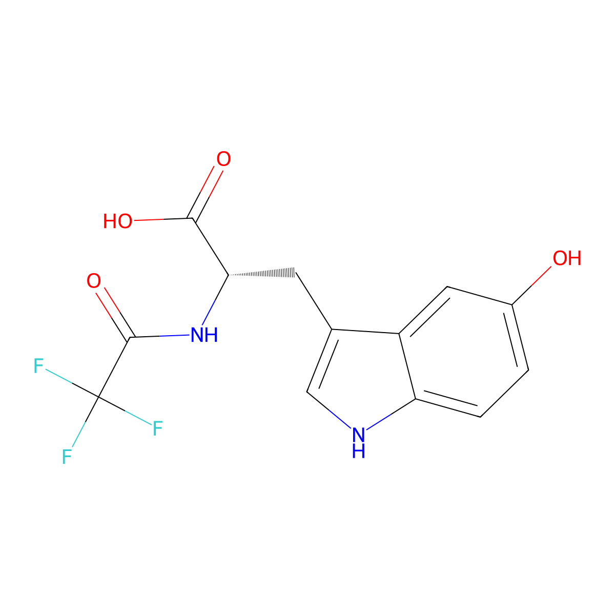 (2S)-3-(5-hydroxy-1H-indol-3-yl)-2-(2,2,2-trifluoroacetamido)propanoic acid molecular structure, CAS 2679835-10-8