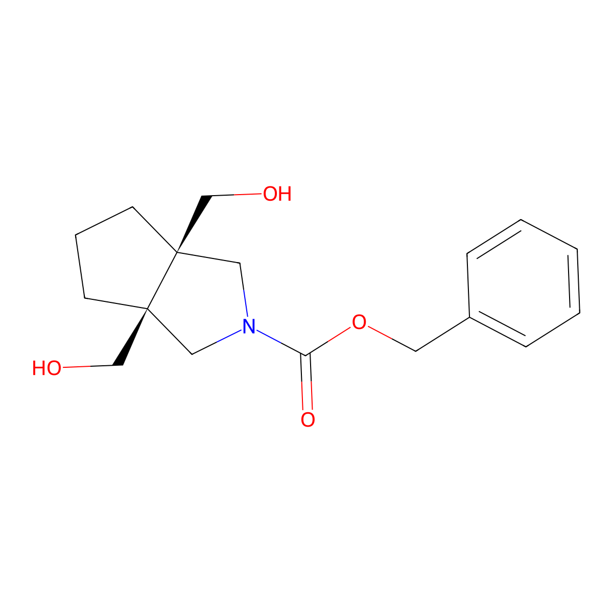 benzyl (3aR,6aS)-3a,6a-bis(hydroxymethyl)-octahydrocyclopenta[c]pyrrole-2-carboxylate molecular structure, CAS 2679835-11-9