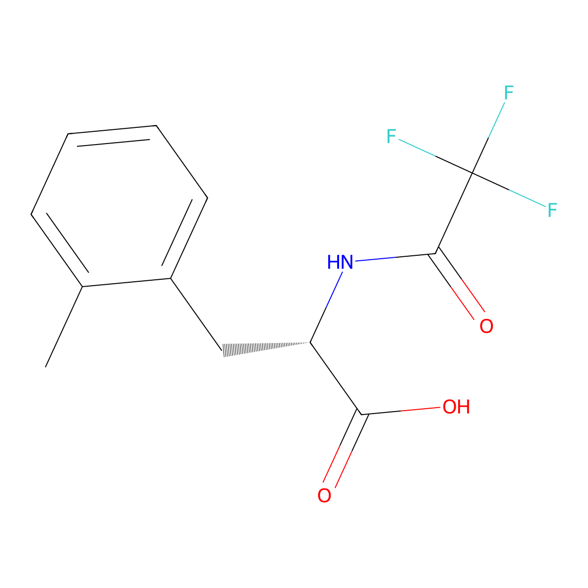 (2S)-3-(2-methylphenyl)-2-(2,2,2-trifluoroacetamido)propanoic acid molecular structure, CAS 2679835-18-6