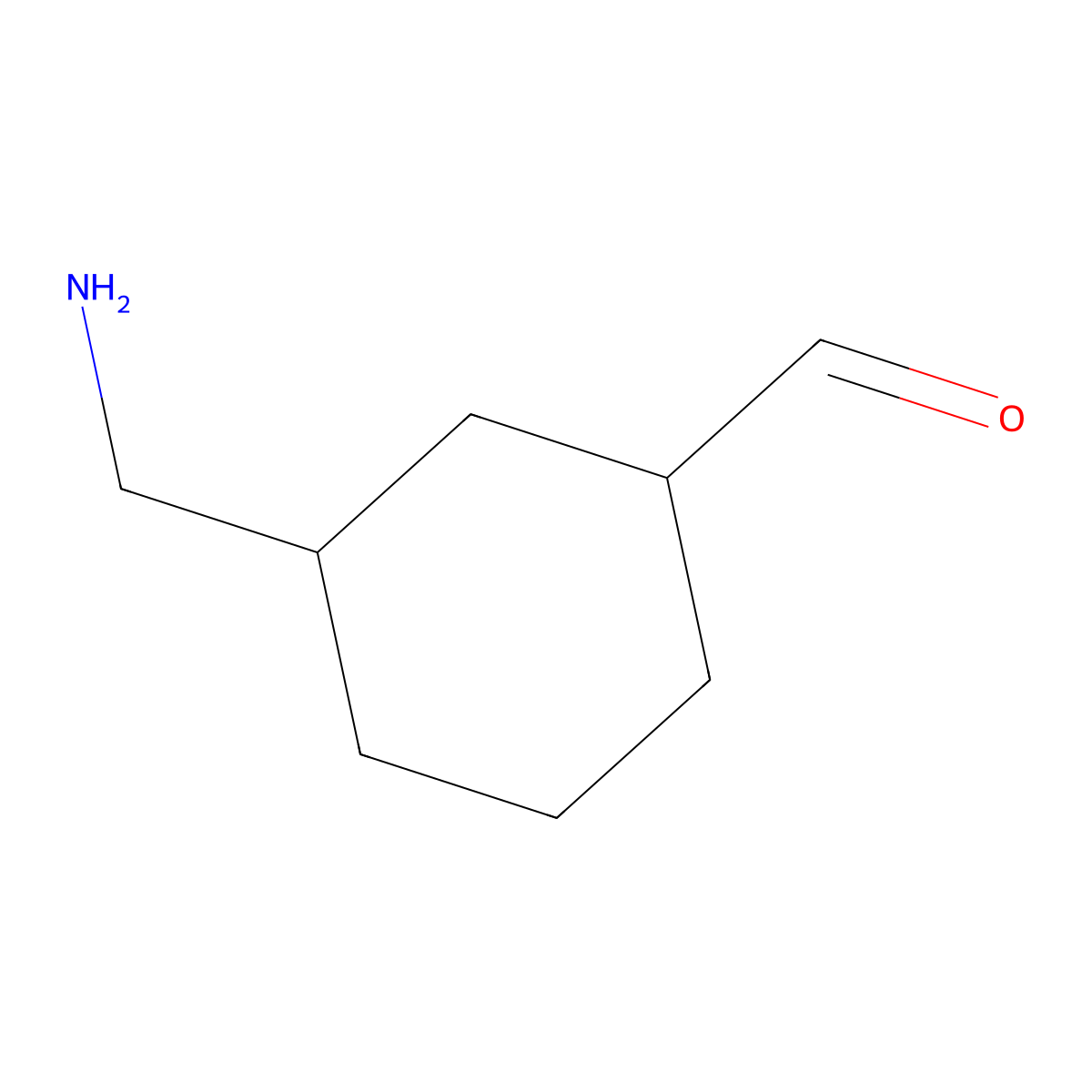 rac-(1R,3S)-3-(aminomethyl)cyclohexane-1-carbaldehyde molecular structure, CAS 2679835-21-1