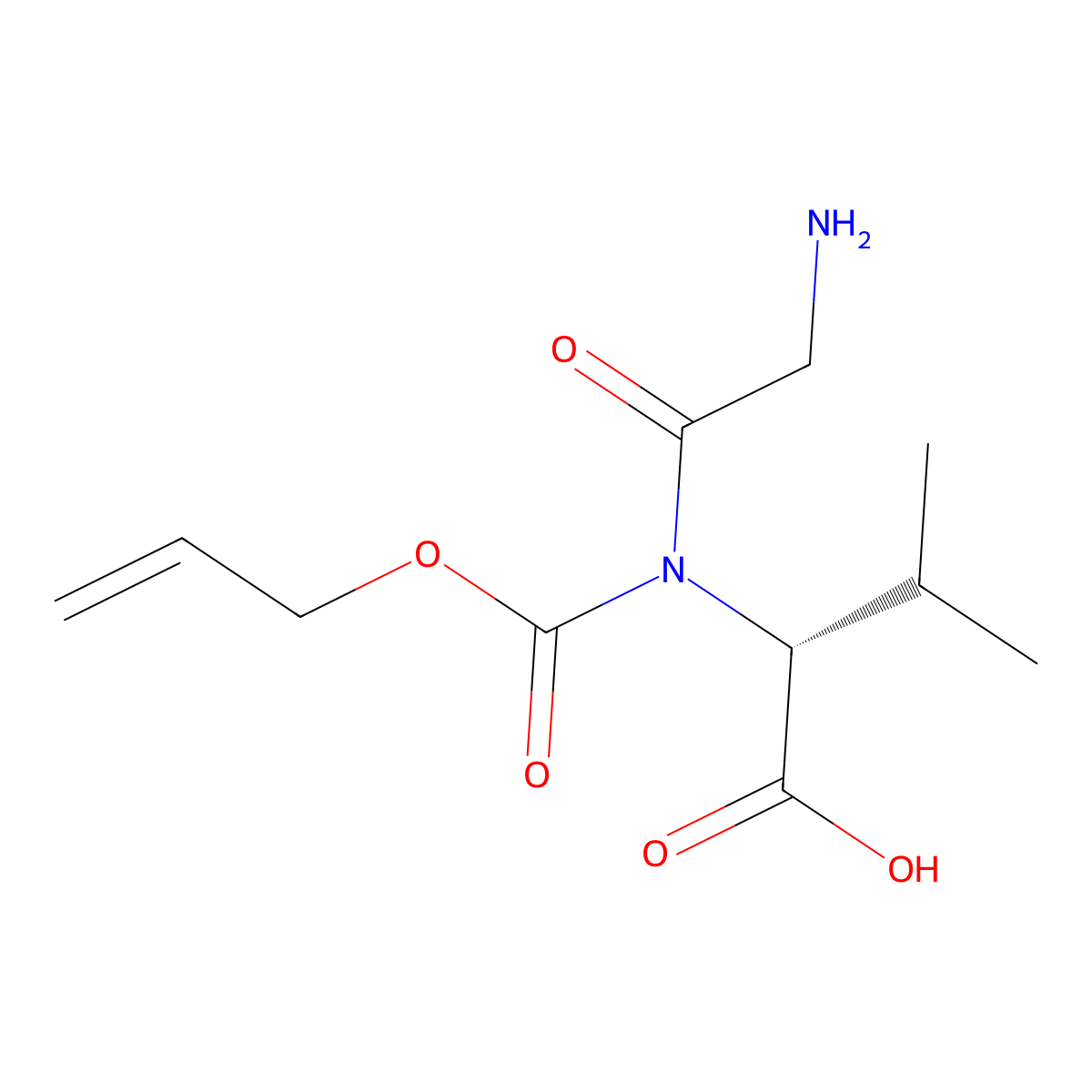 (2R)-2-{2-amino-N-[(prop-2-en-1-yloxy)carbonyl]acetamido}-3-methylbutanoic acid molecular structure, CAS 2679835-39-1
