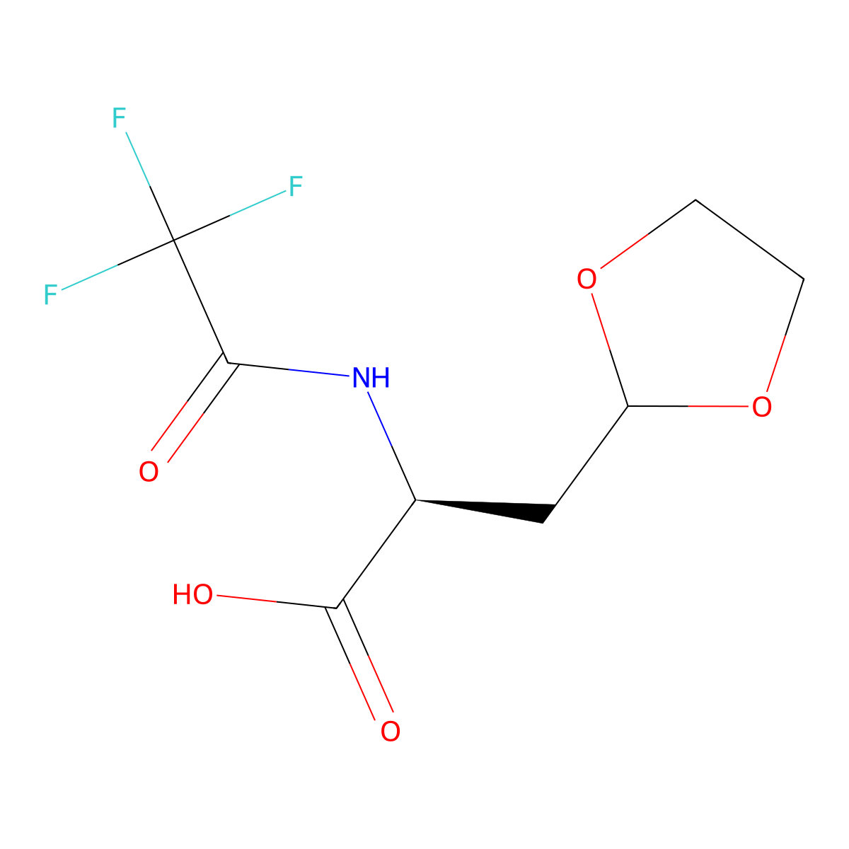 (2S)-3-(1,3-dioxolan-2-yl)-2-(2,2,2-trifluoroacetamido)propanoic acid molecular structure, CAS 2679835-47-1