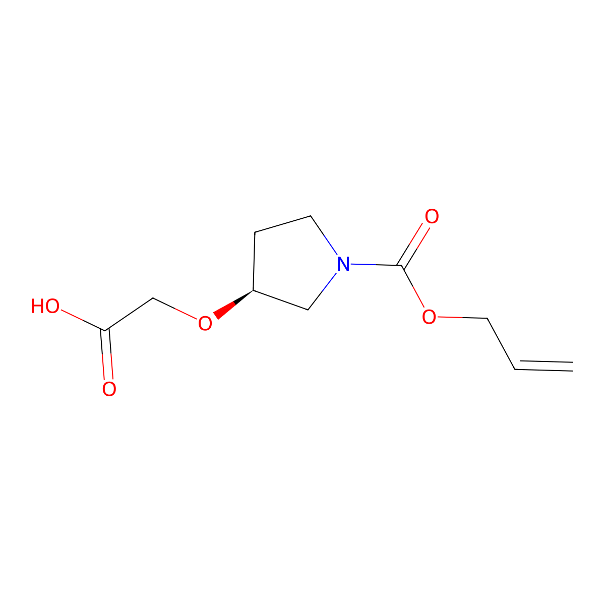 2-{[(3S)-1-[(prop-2-en-1-yloxy)carbonyl]pyrrolidin-3-yl]oxy}acetic acid molecular structure, CAS 2679835-61-9