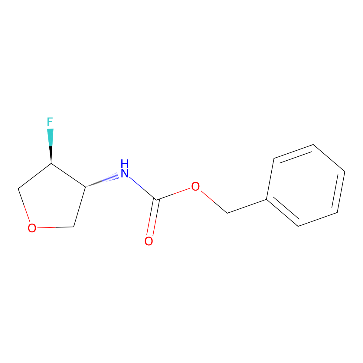 rac-benzyl N-[(3R,4S)-4-fluorooxolan-3-yl]carbamate molecular structure, CAS 2679835-72-2