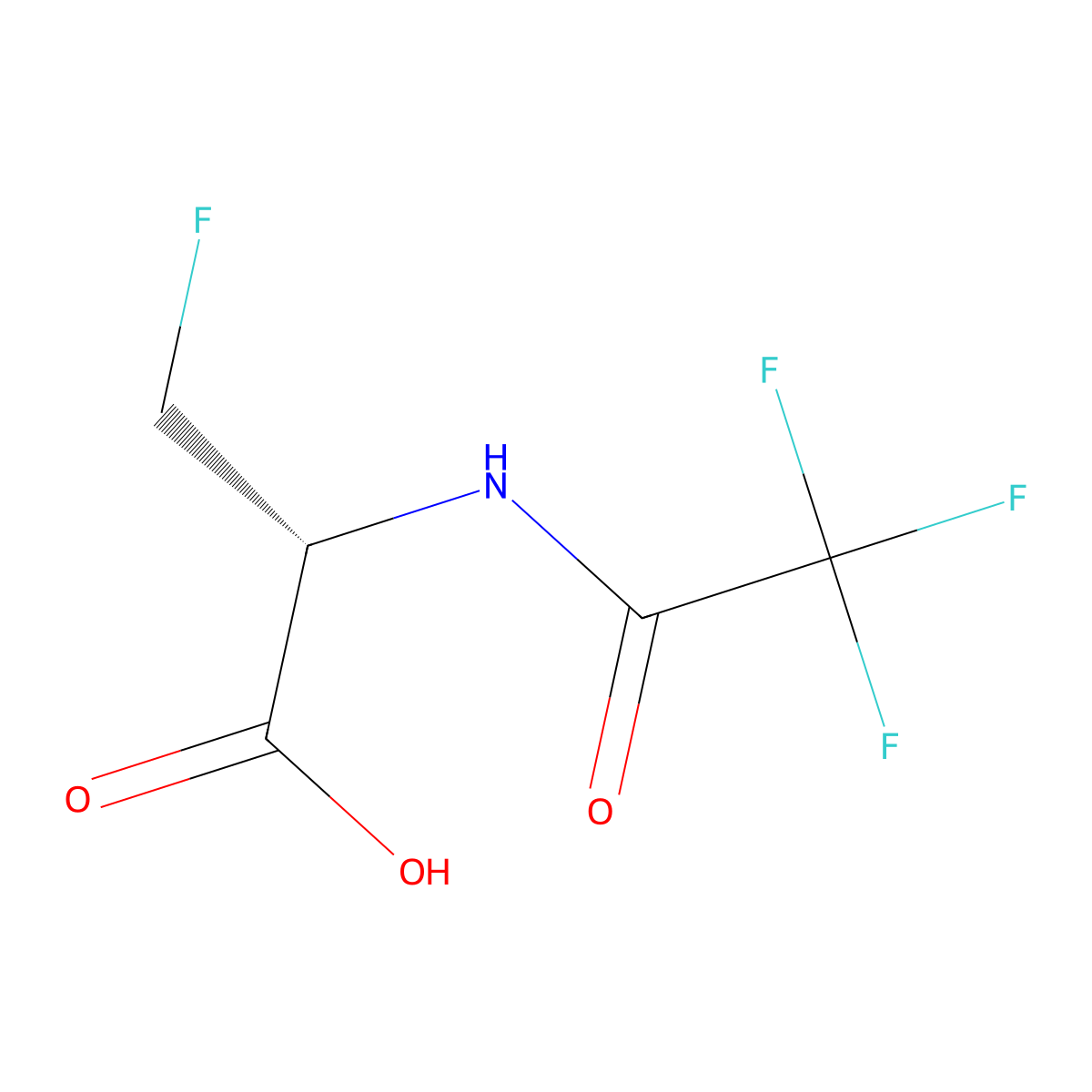 (2R)-3-fluoro-2-(2,2,2-trifluoroacetamido)propanoic acid molecular structure, CAS 2679835-76-6