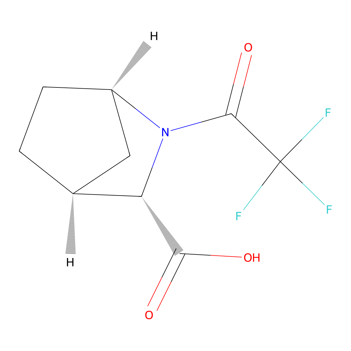 (1R,3S,4S)-2-(trifluoroacetyl)-2-azabicyclo[2.2.1]heptane-3-carboxylic acid molecular structure, CAS 2679835-85-7