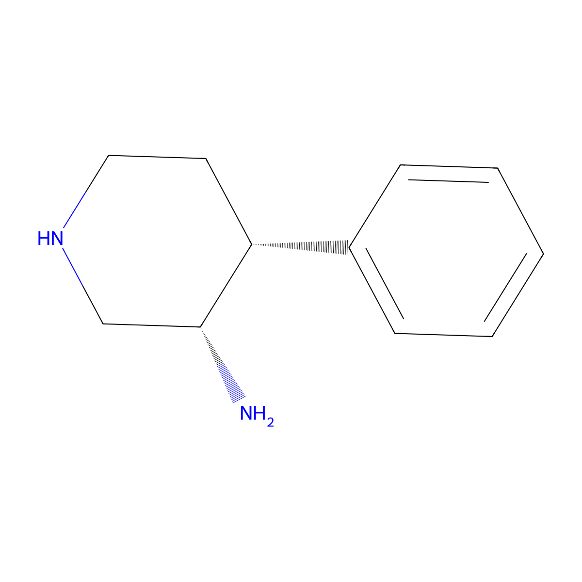 rac-(3R,4S)-4-phenylpiperidin-3-amine molecular structure, CAS 2679835-86-8