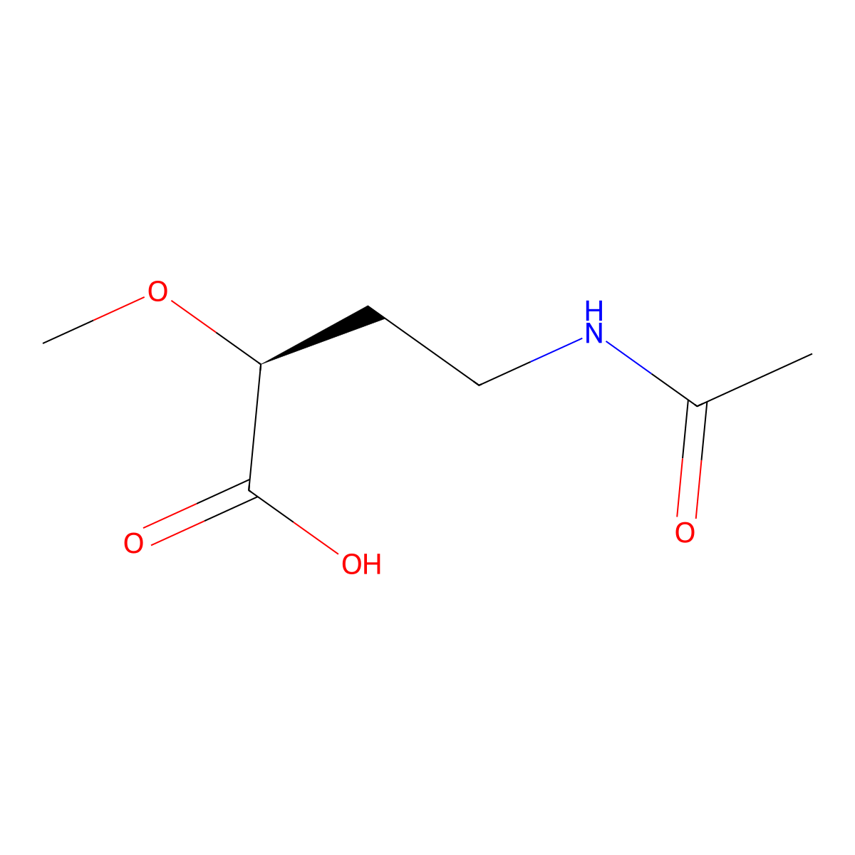 (2S)-4-acetamido-2-methoxybutanoic acid molecular structure, CAS 2679835-91-5
