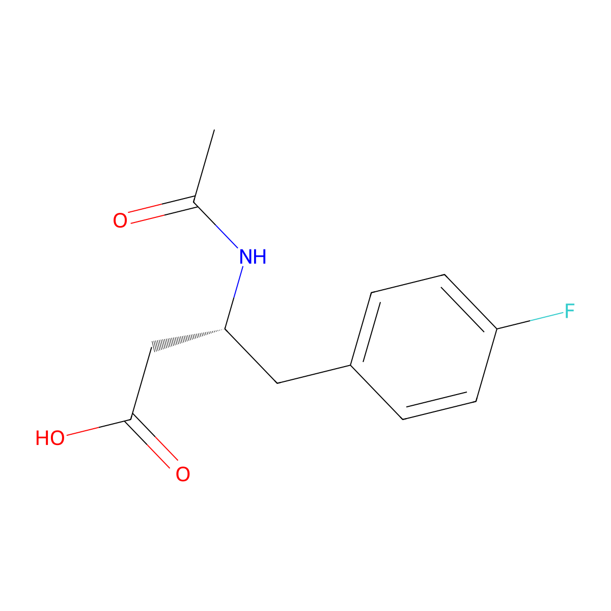 (3R)-3-acetamido-4-(4-fluorophenyl)butanoic acid molecular structure, CAS 2679835-92-6
