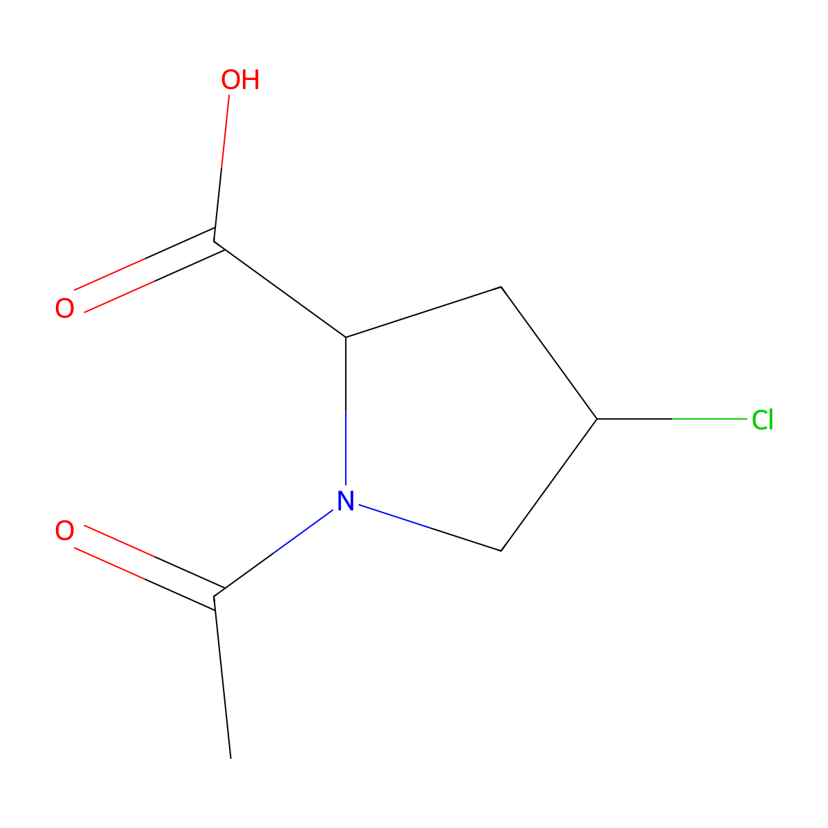 (2S,4S)-1-acetyl-4-chloropyrrolidine-2-carboxylic acid molecular structure, CAS 2679835-94-8