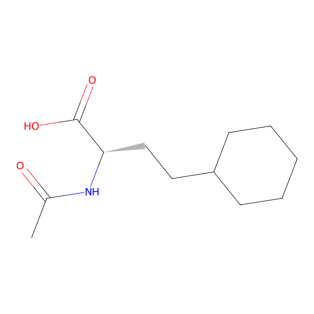 (2S)-4-cyclohexyl-2-acetamidobutanoic acid molecular structure, CAS 2679835-95-9