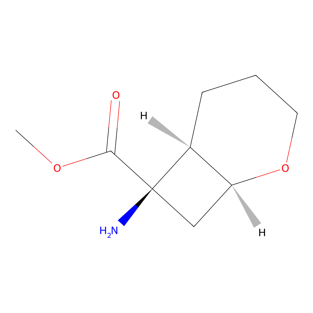 rac-methyl (1R,6S,7S)-7-amino-2-oxabicyclo[4.2.0]octane-7-carboxylate molecular structure, CAS 2679835-96-0