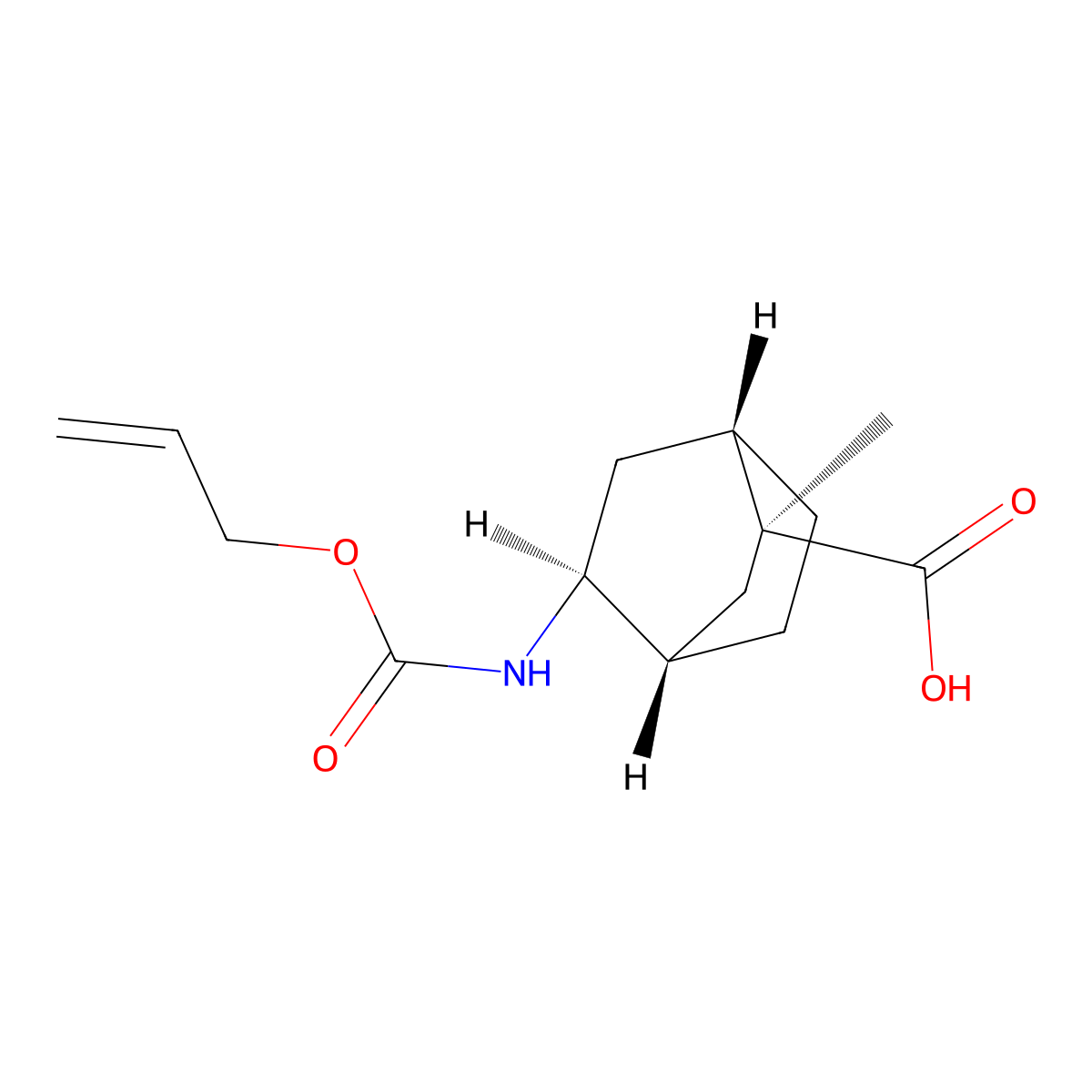 rac-(1R,2R,4R,5R)-2-methyl-5-{[(prop-2-en-1-yloxy)carbonyl]amino}bicyclo[2.2.2]octane-2-carboxylic acid molecular structure, CAS 2679836-06-5