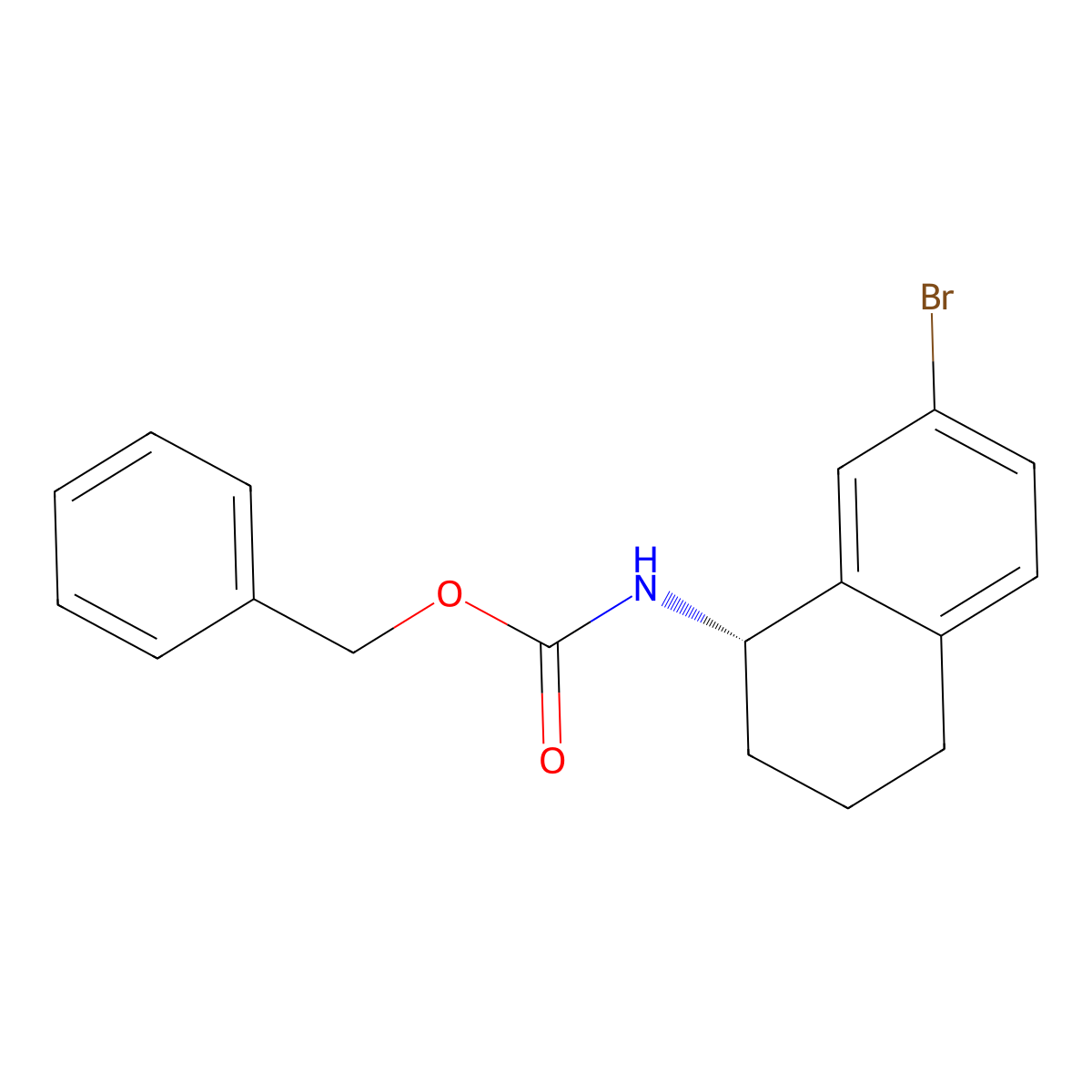 benzyl N-[(1S)-7-bromo-1,2,3,4-tetrahydronaphthalen-1-yl]carbamate molecular structure, CAS 2679836-08-7