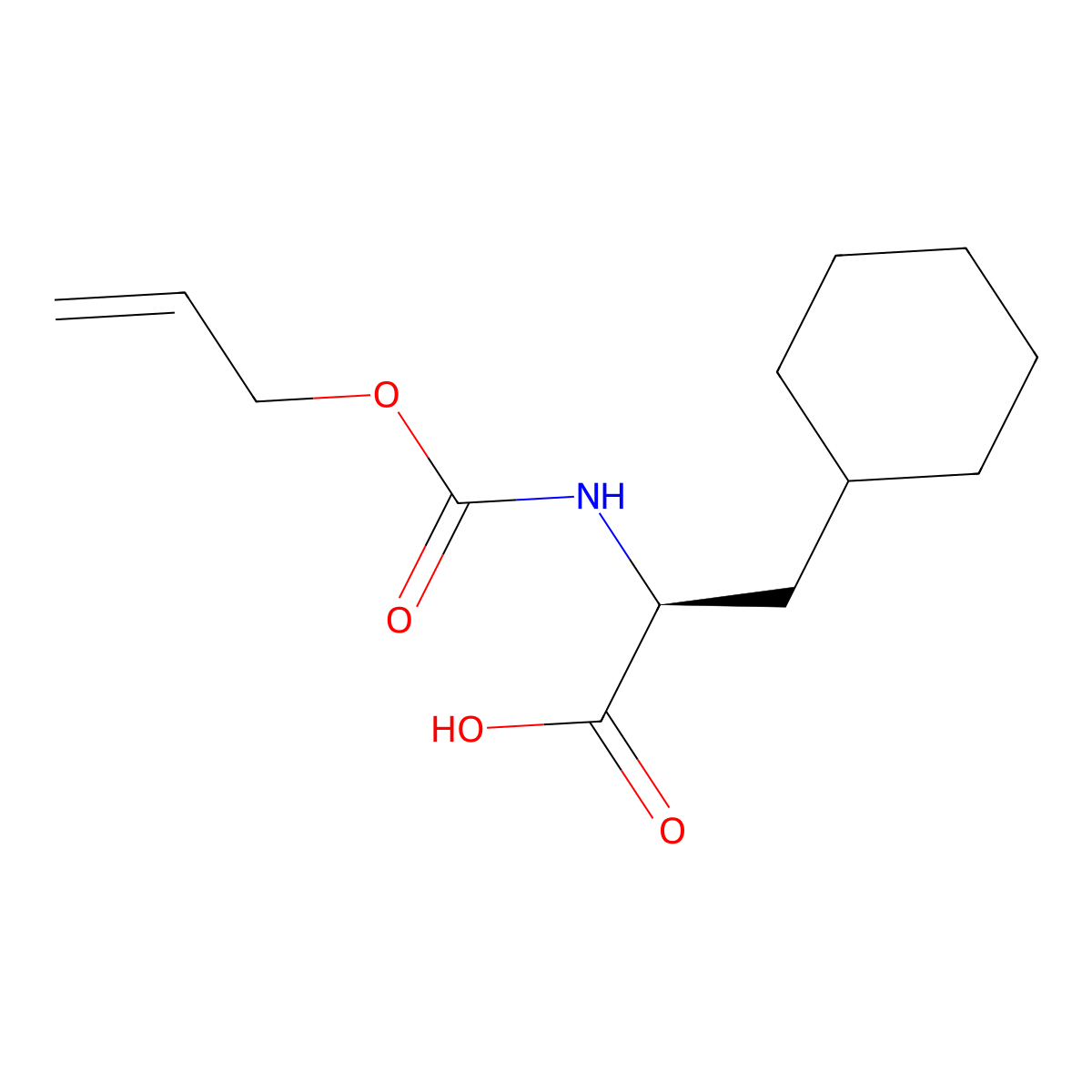 (2S)-3-cyclohexyl-2-{[(prop-2-en-1-yloxy)carbonyl]amino}propanoic acid molecular structure, CAS 2679836-10-1