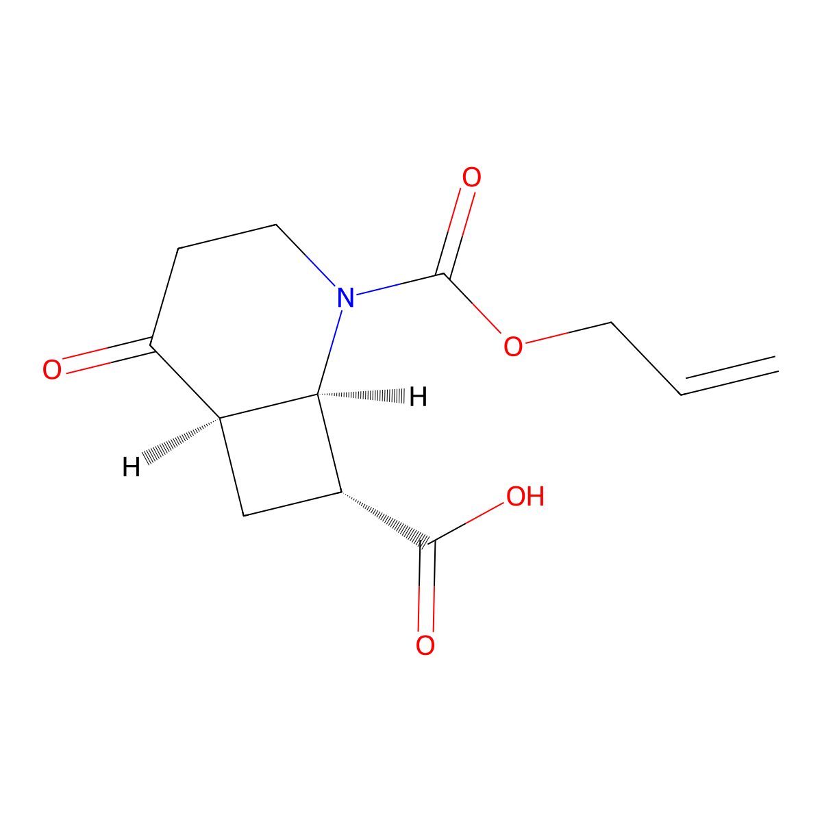 rac-(1R,6R,8R)-5-oxo-2-[(prop-2-en-1-yloxy)carbonyl]-2-azabicyclo[4.2.0]octane-8-carboxylic acid molecular structure, CAS 2679836-13-4