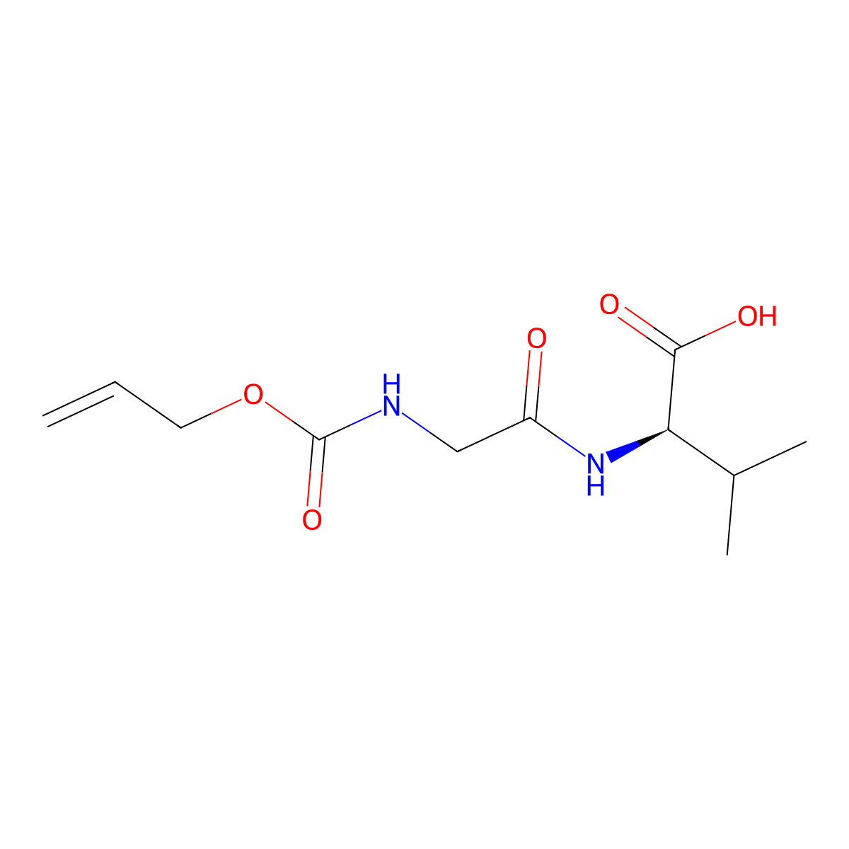 (2R)-3-methyl-2-(2-{[(prop-2-en-1-yloxy)carbonyl]amino}acetamido)butanoic acid molecular structure, CAS 2679836-26-9