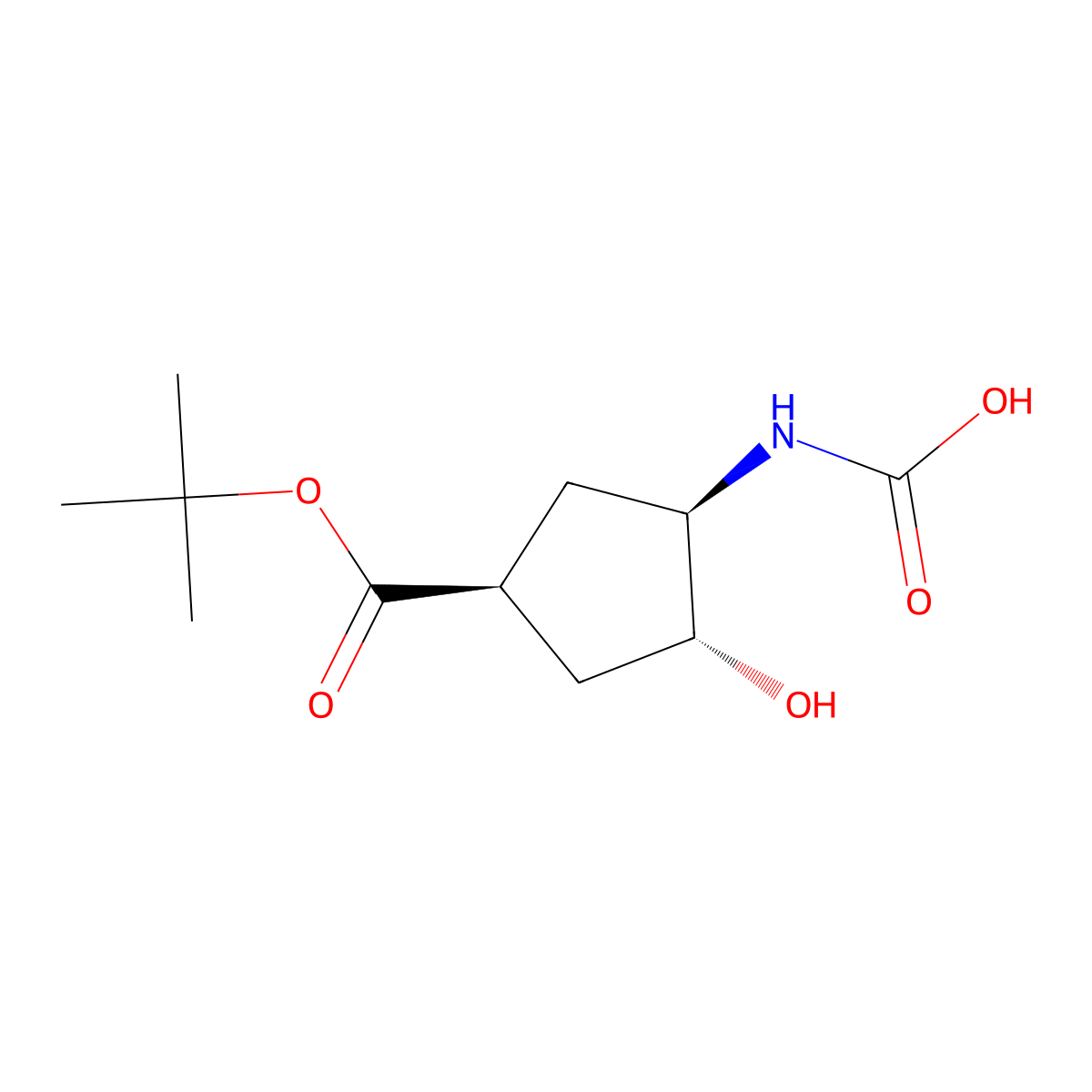 rac-[(1R,2R,4S)-4-[(tert-butoxy)carbonyl]-2-hydroxycyclopentyl]carbamic acid molecular structure, CAS 2679836-29-2
