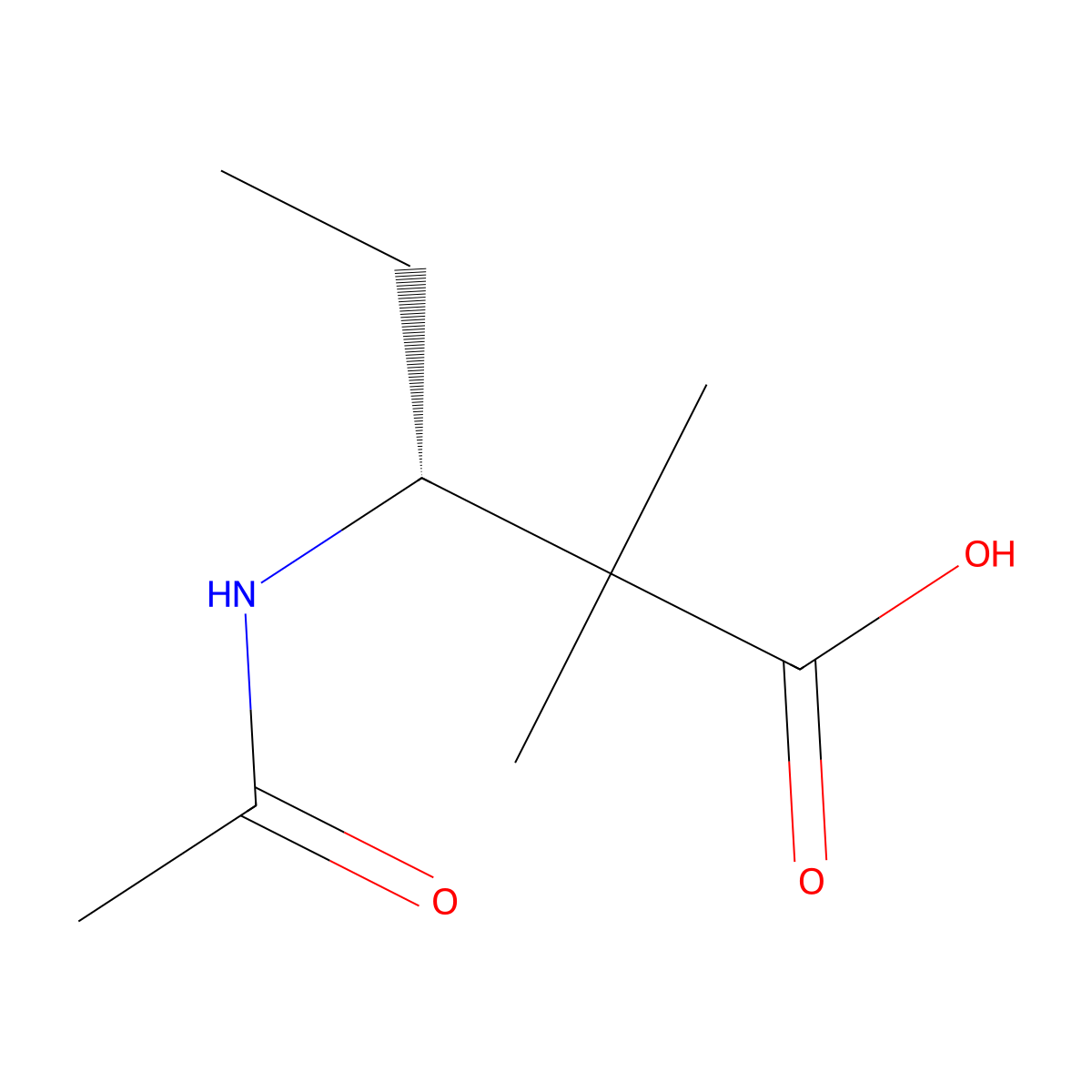 (3R)-3-acetamido-2,2-dimethylpentanoic acid molecular structure, CAS 2679836-30-5