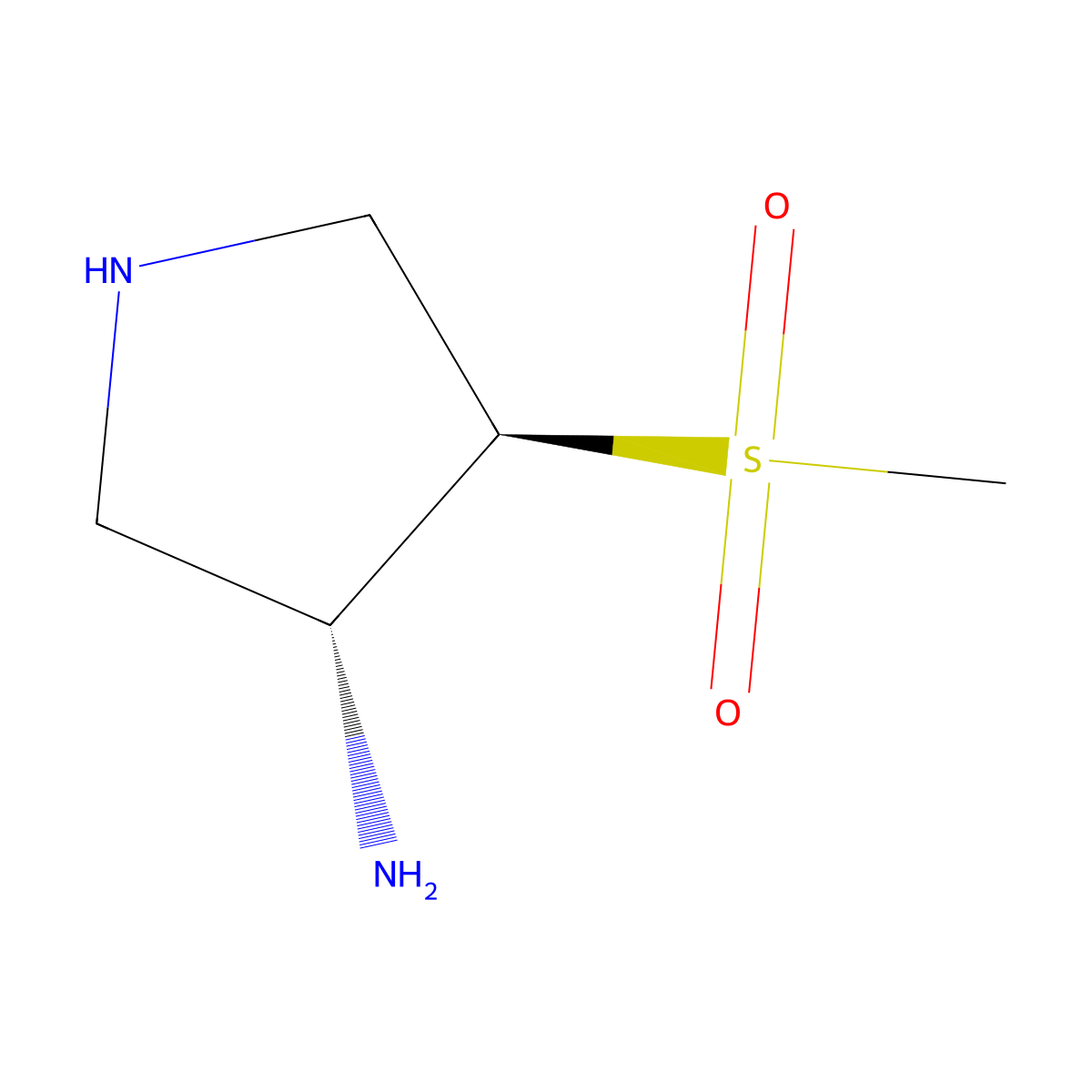 rac-(3R,4R)-4-methanesulfonylpyrrolidin-3-amine molecular structure, CAS 2679836-36-1